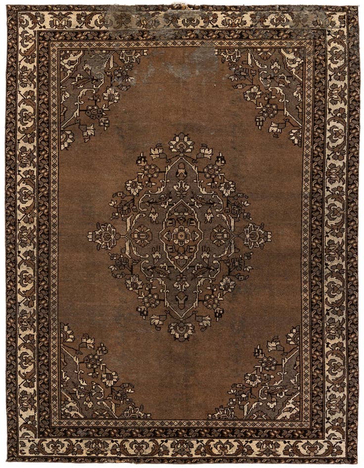 Detail image of 6' 6 x 9' 1 Hand Knotted Ultra Vintage Persian Wool Rug