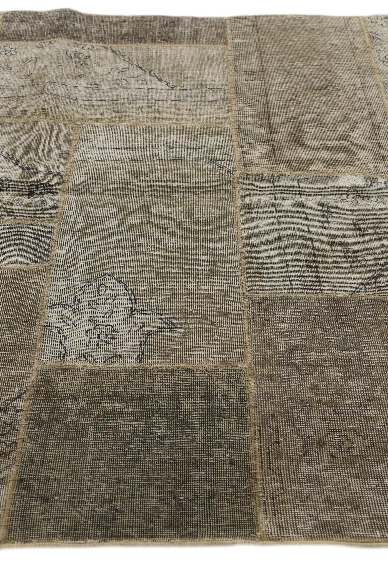 5' x 6' 5 Hand Knotted Ultra Vintage Persian Wool Rug