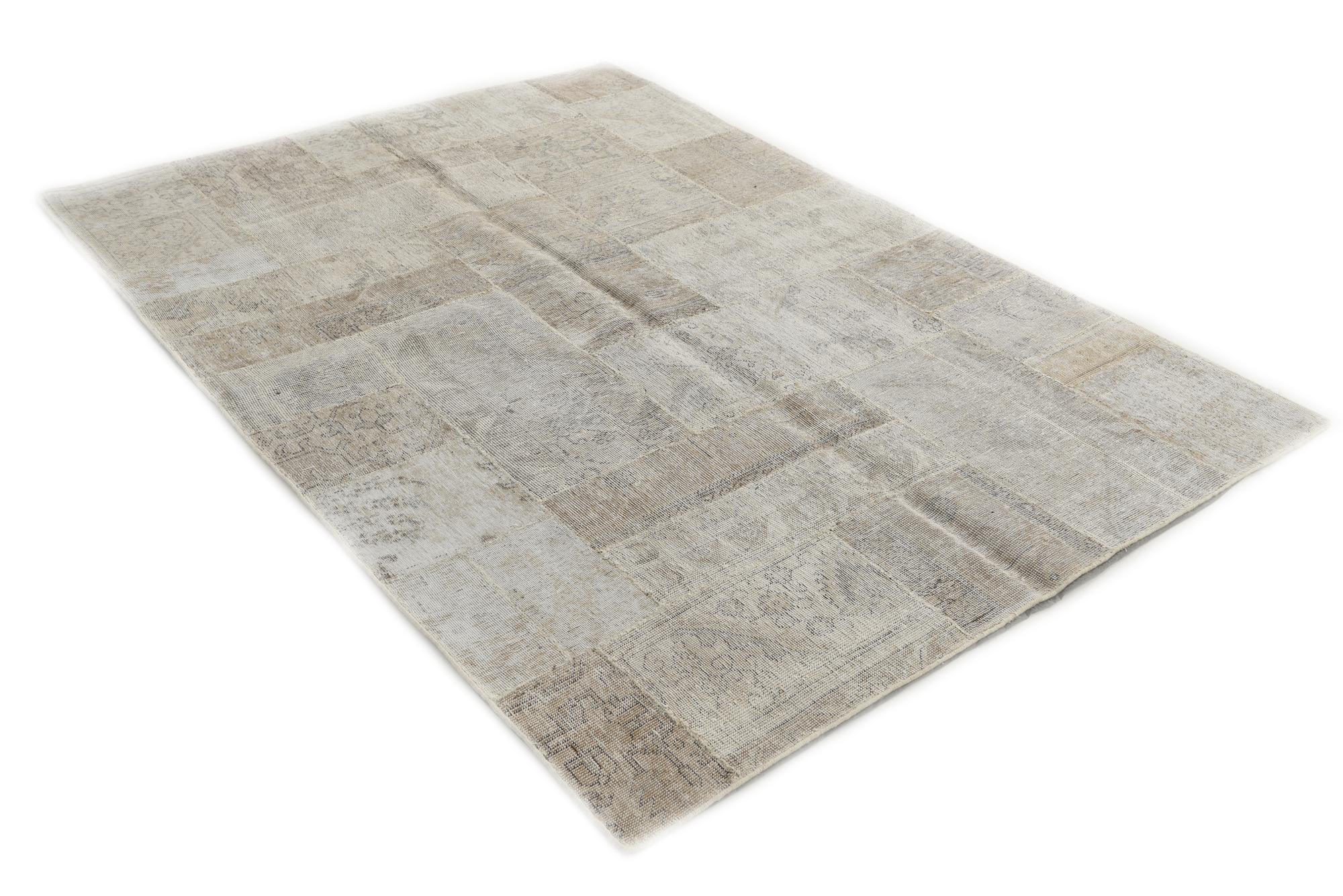 5' 8 x 8' Hand Knotted Ultra Vintage Persian Wool Rug