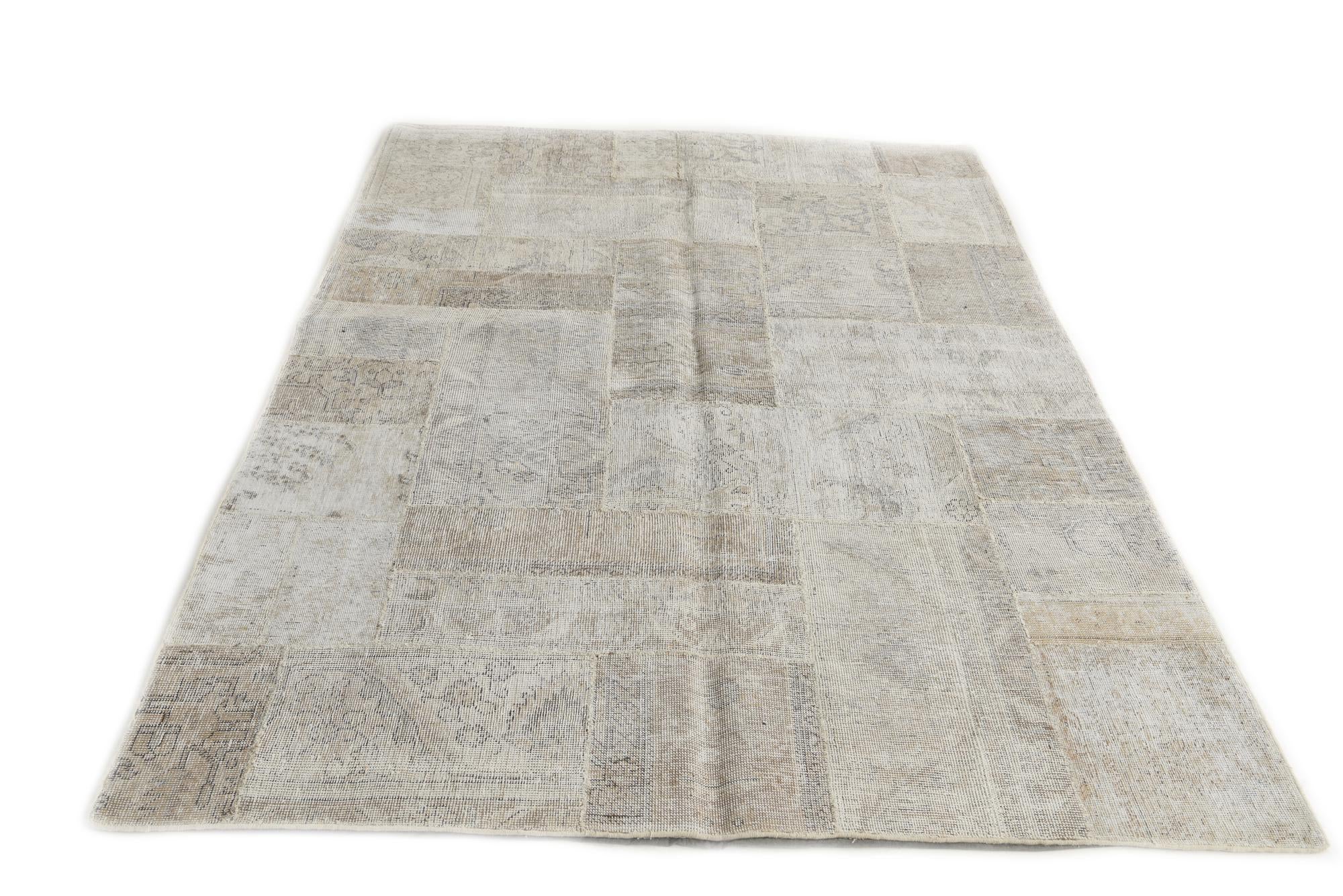 5' 8 x 8' Hand Knotted Ultra Vintage Persian Wool Rug
