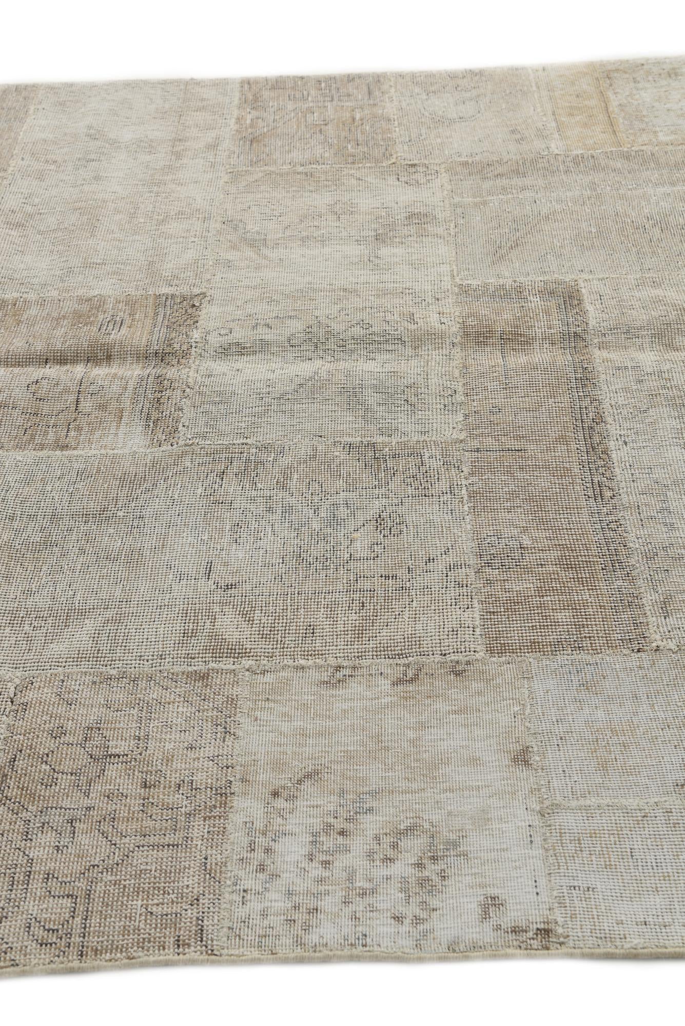 5' 8 x 8' Hand Knotted Ultra Vintage Persian Wool Rug