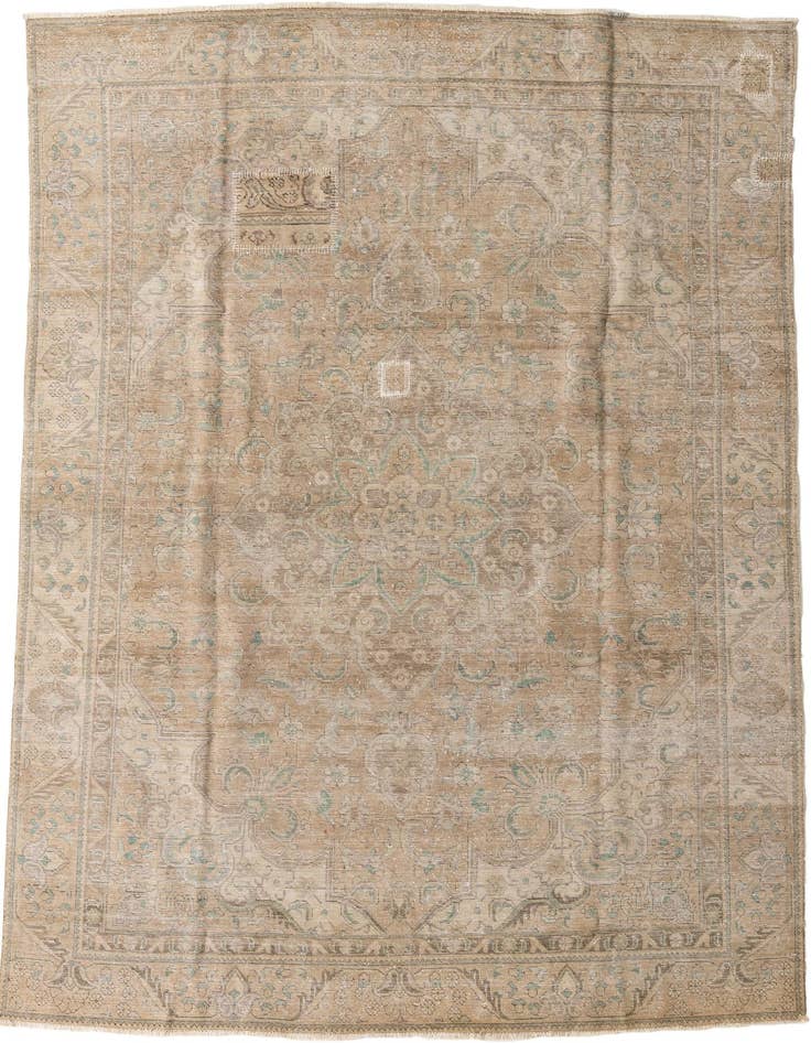 Detail image of 7' 6 x 11' Hand Knotted Ultra Vintage Persian Wool Rug
