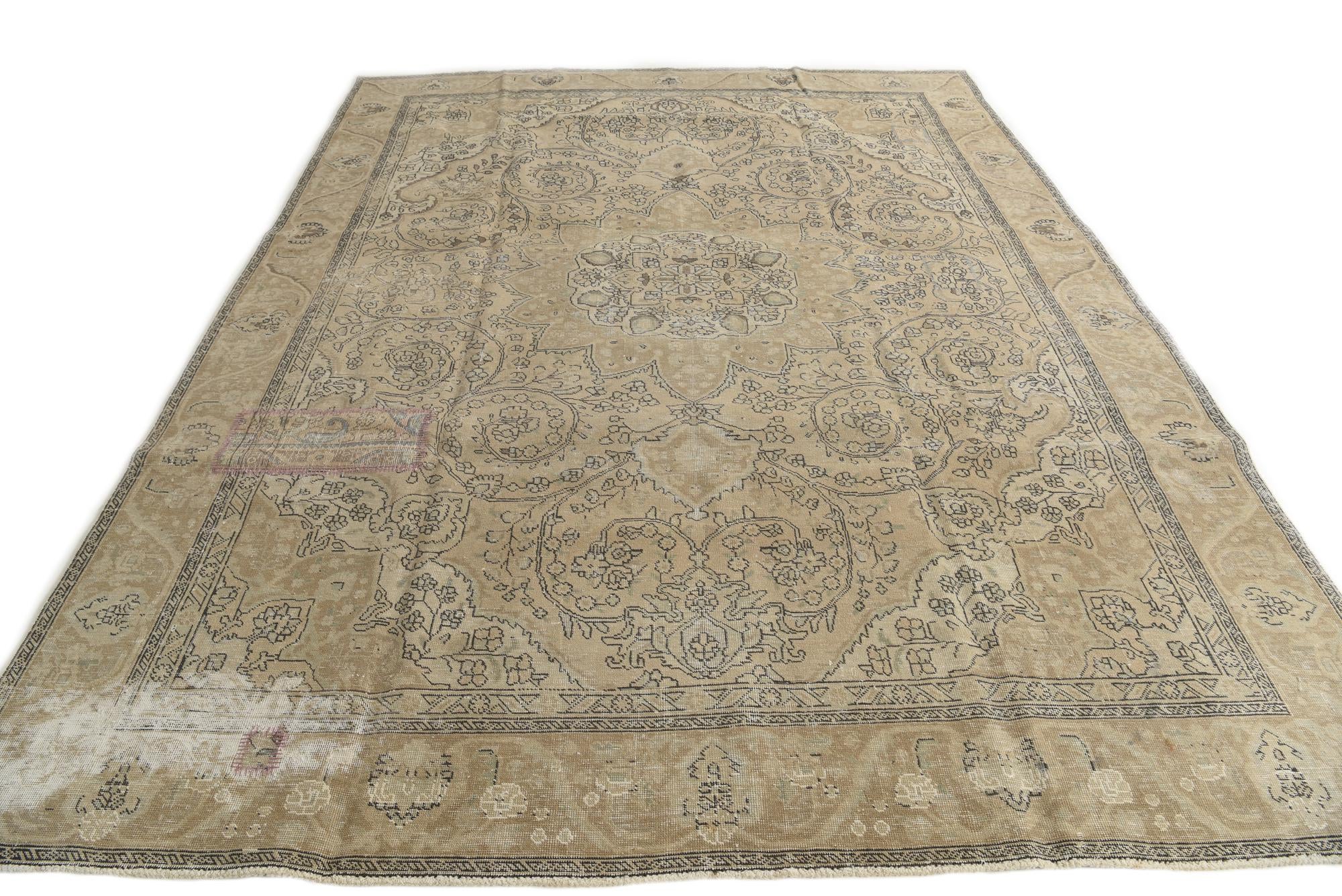 9' x 12' 3 Hand Knotted Ultra Vintage Persian Wool Rug