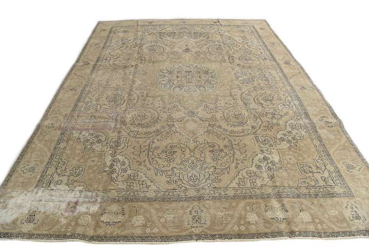 9' x 12' 3 Hand Knotted Ultra Vintage Persian Wool Rug
