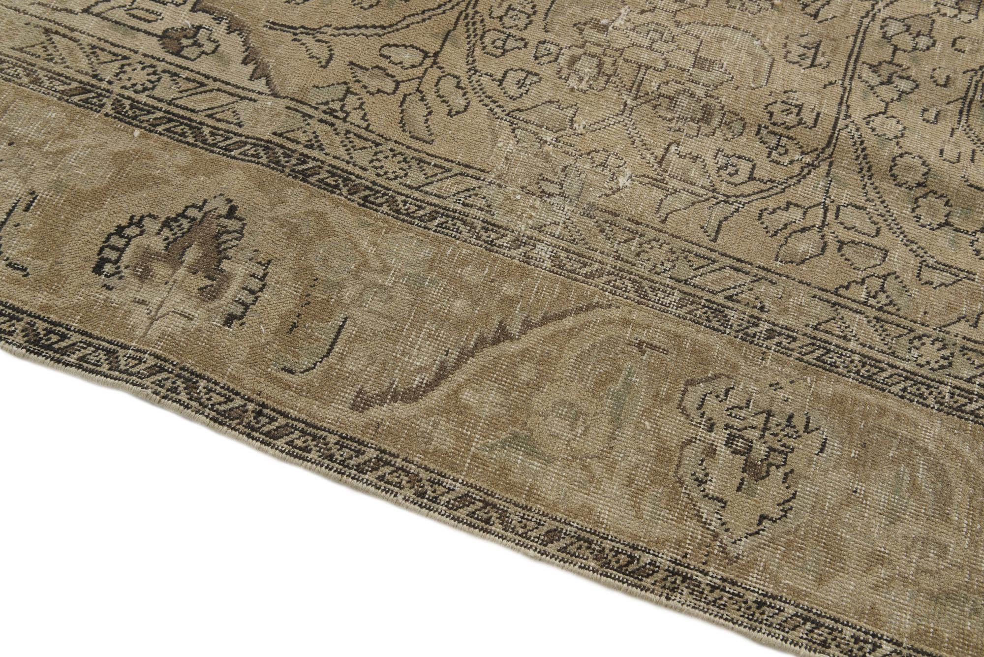 9' x 12' 3 Hand Knotted Ultra Vintage Persian Wool Rug