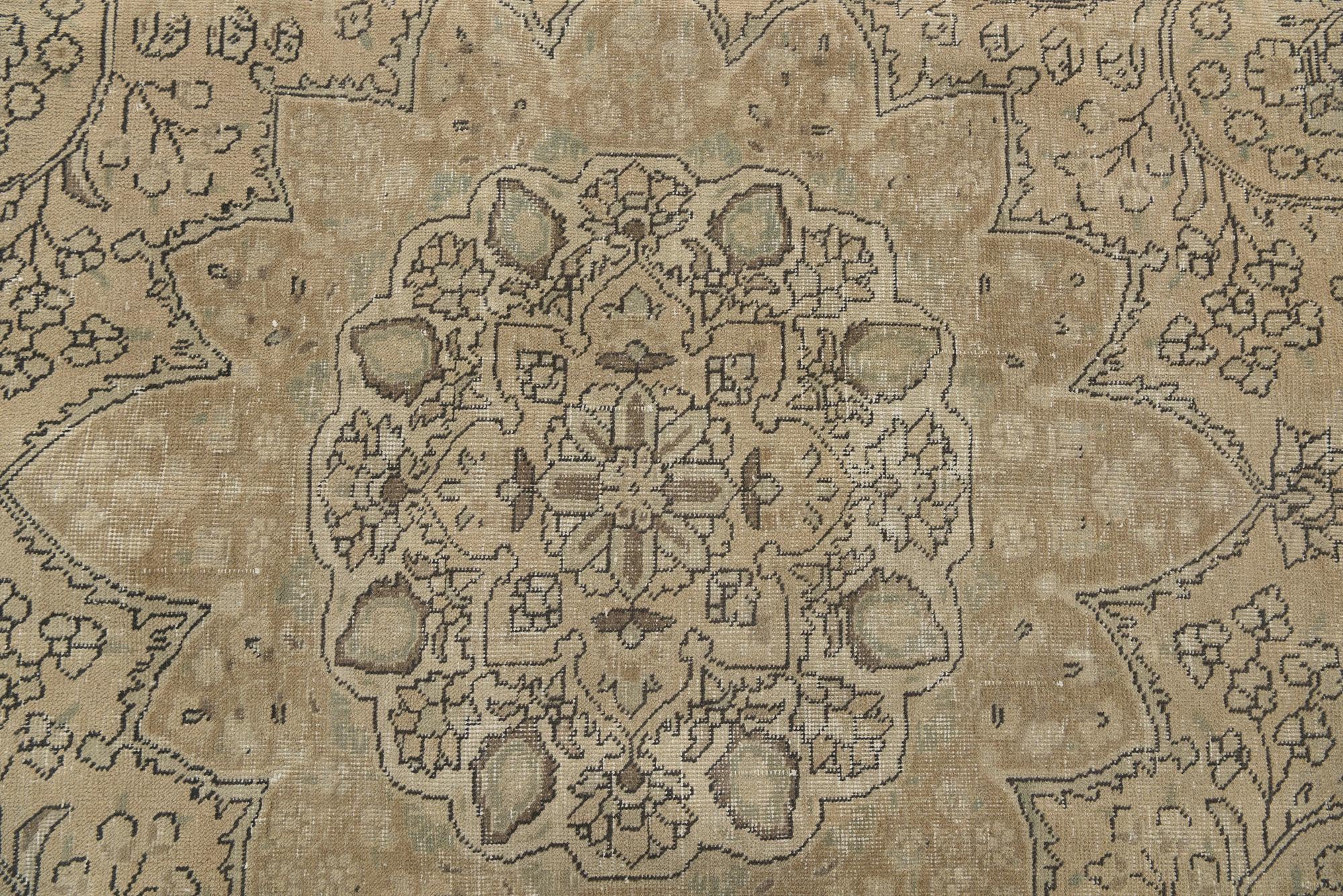 9' x 12' 3 Hand Knotted Ultra Vintage Persian Wool Rug