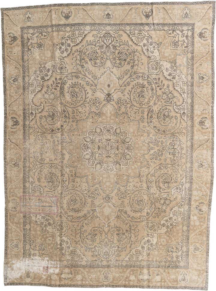 9' x 12' 3 Hand Knotted Ultra Vintage Persian Wool Rug