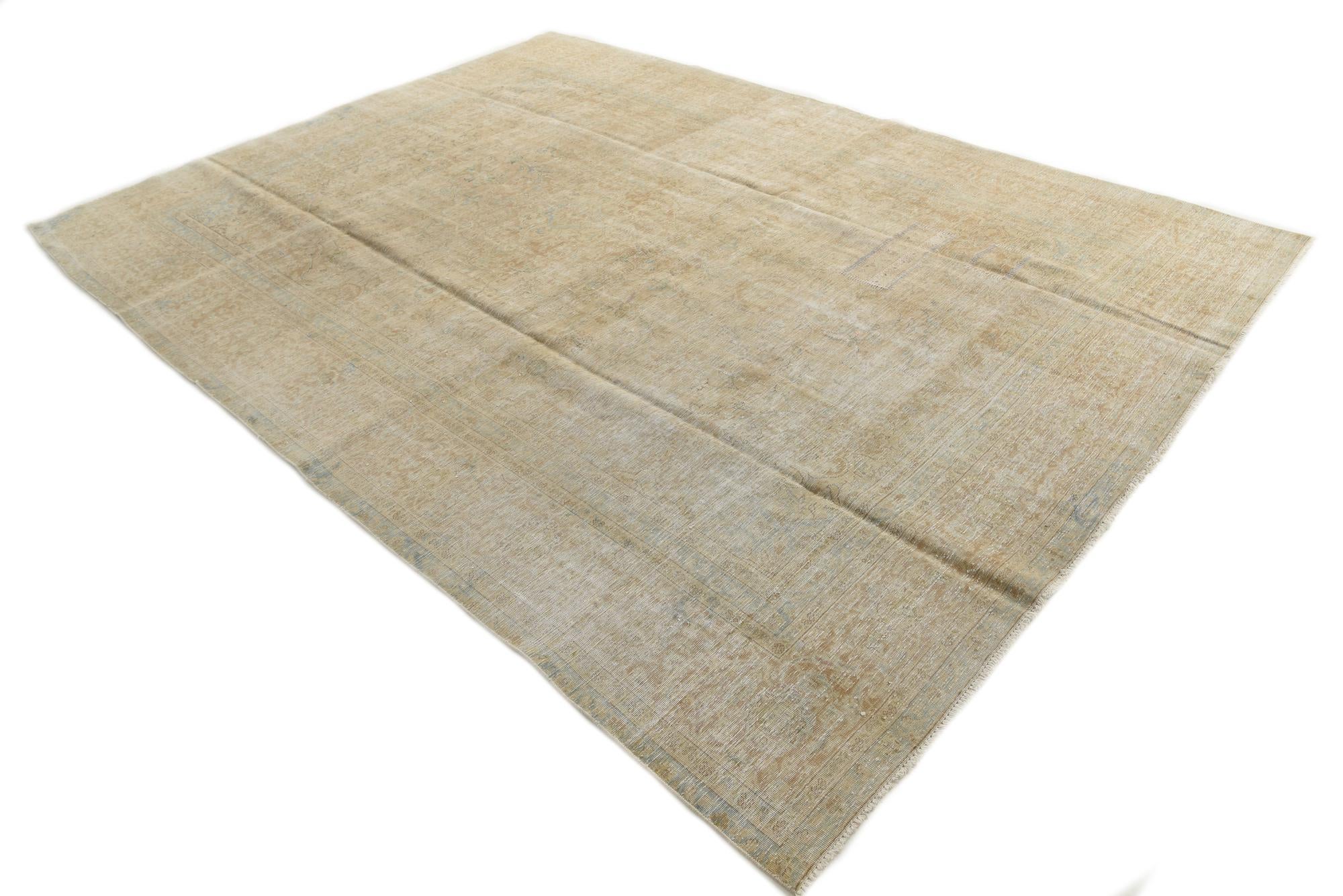 9' x 12' 3 Hand Knotted Ultra Vintage Persian Wool Rug