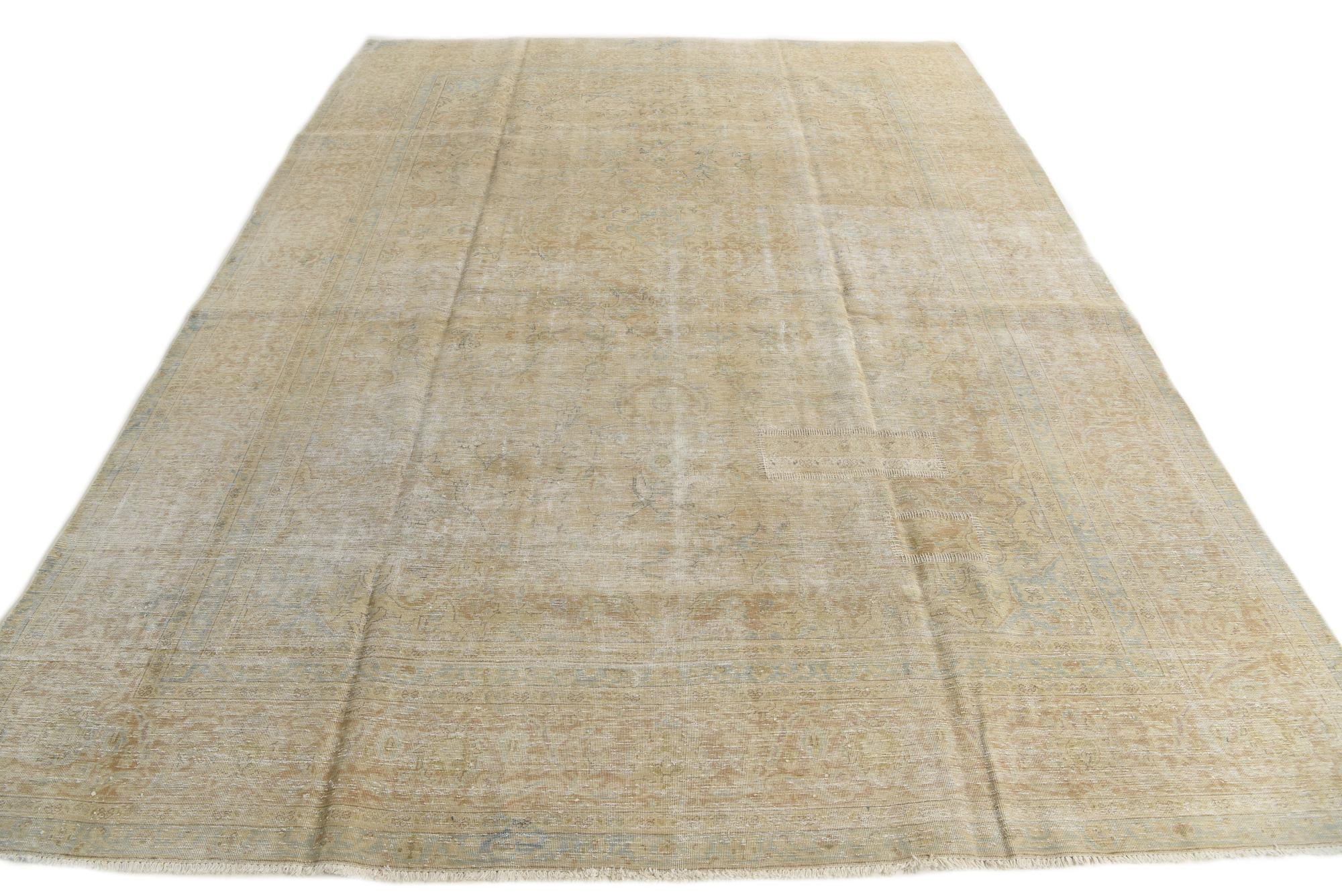9' x 12' 3 Hand Knotted Ultra Vintage Persian Wool Rug