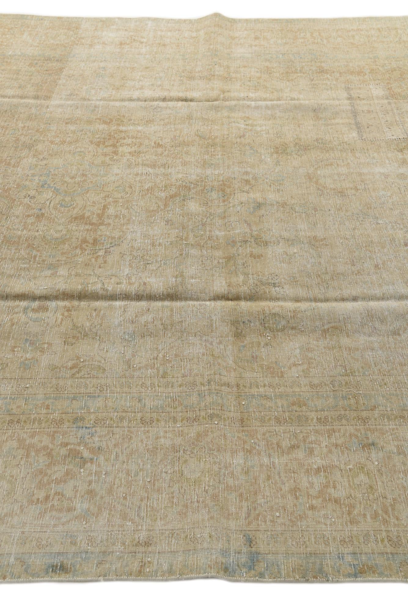 9' x 12' 3 Hand Knotted Ultra Vintage Persian Wool Rug