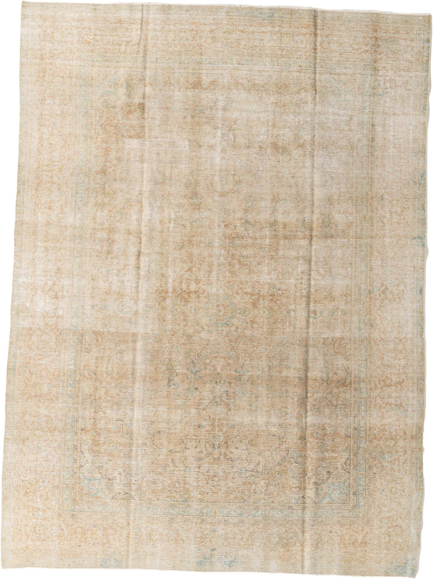 9' x 12' 3 Hand Knotted Ultra Vintage Persian Wool Rug