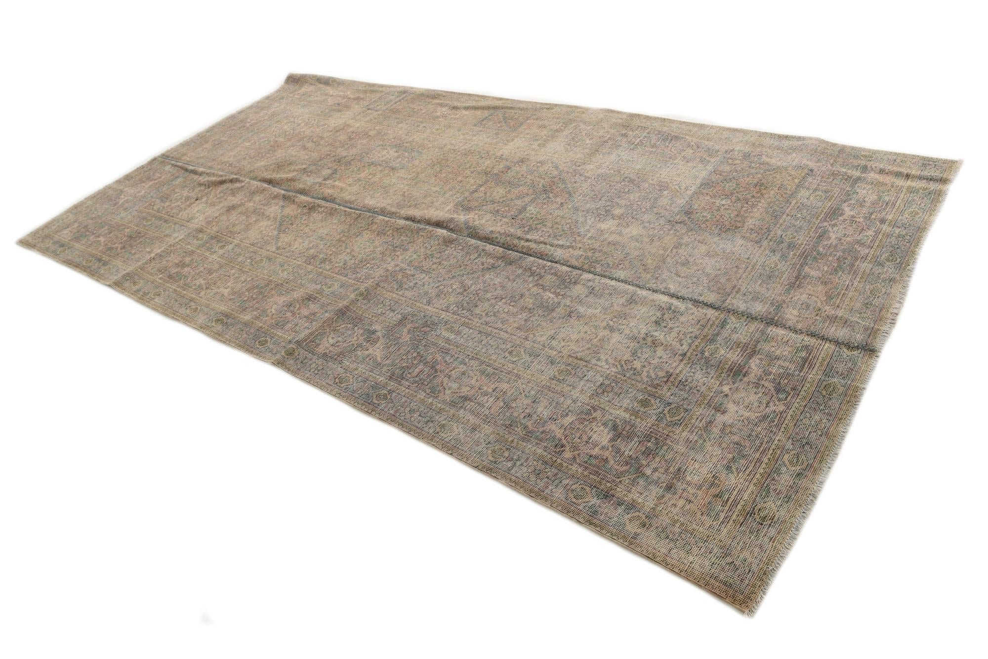 6' 5 x 9' 3 Hand Knotted Ultra Vintage Persian Wool Rug
