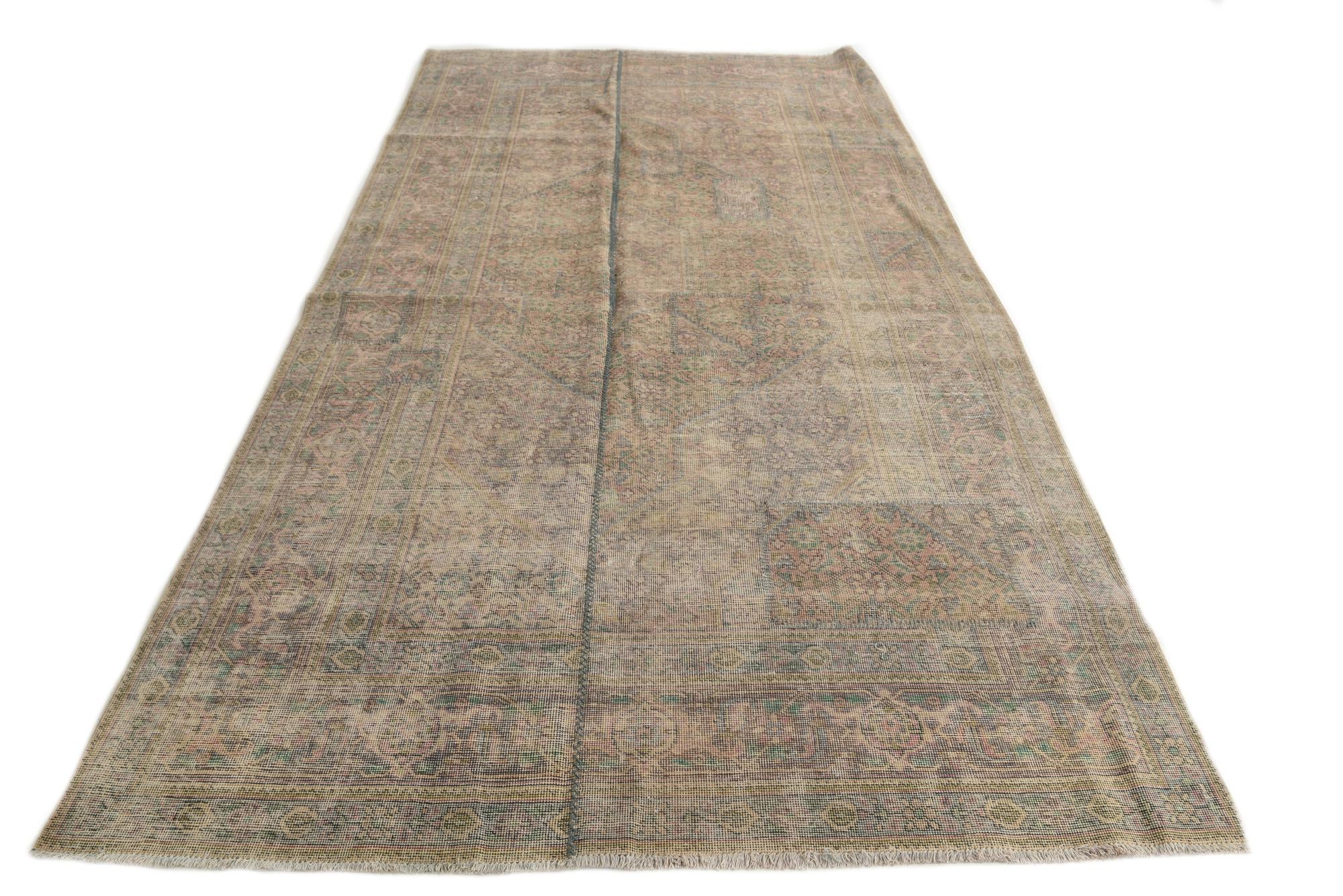 6' 5 x 9' 3 Hand Knotted Ultra Vintage Persian Wool Rug