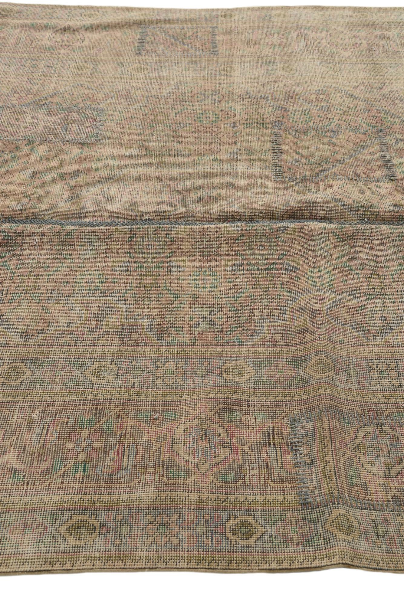 6' 5 x 9' 3 Hand Knotted Ultra Vintage Persian Wool Rug