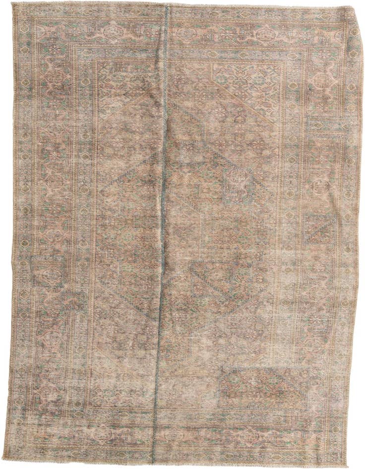 Detail image of 6' 5 x 9' 3 Hand Knotted Ultra Vintage Persian Wool Rug