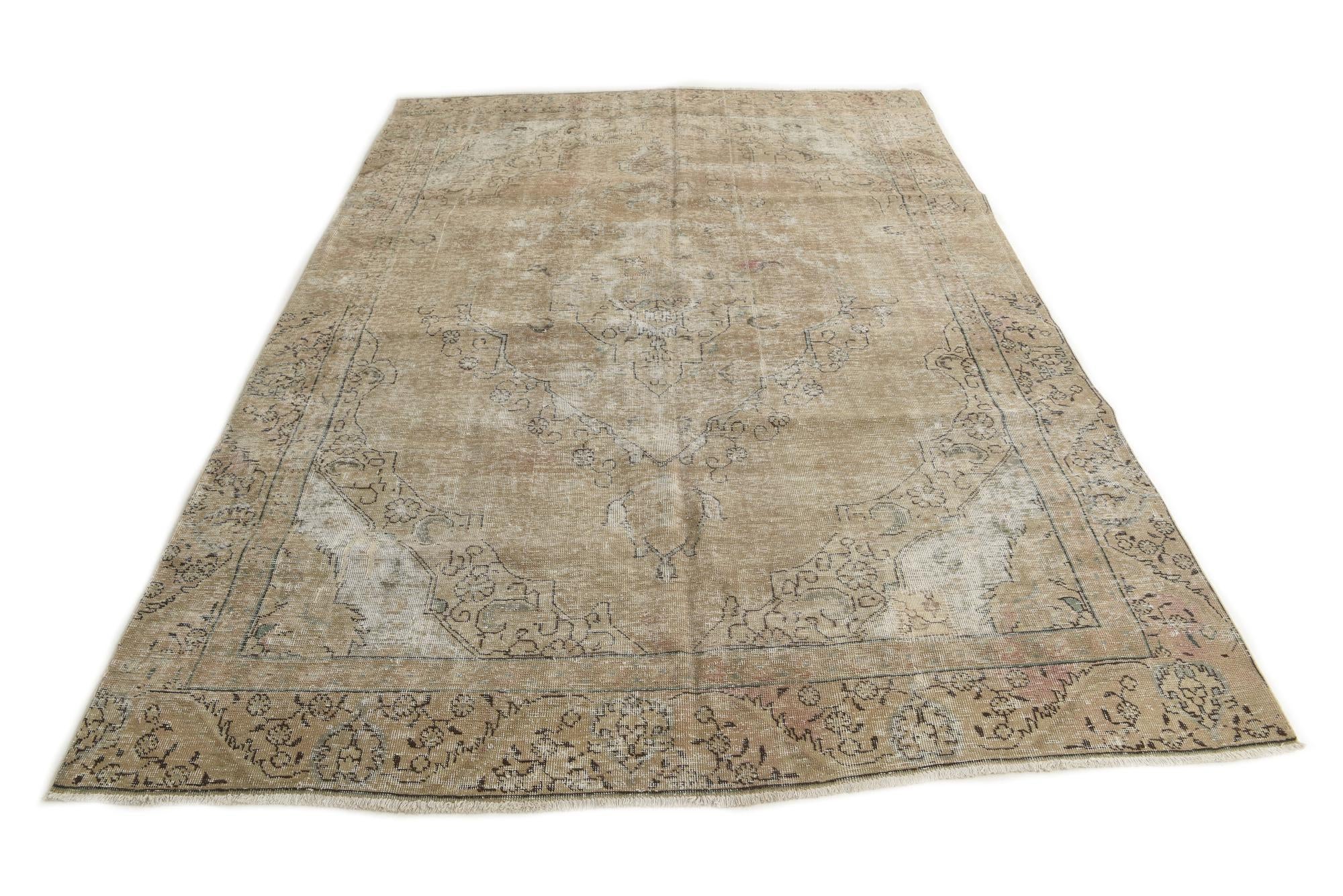 7' 3 x 10' 2 Hand Knotted Ultra Vintage Persian Wool Rug