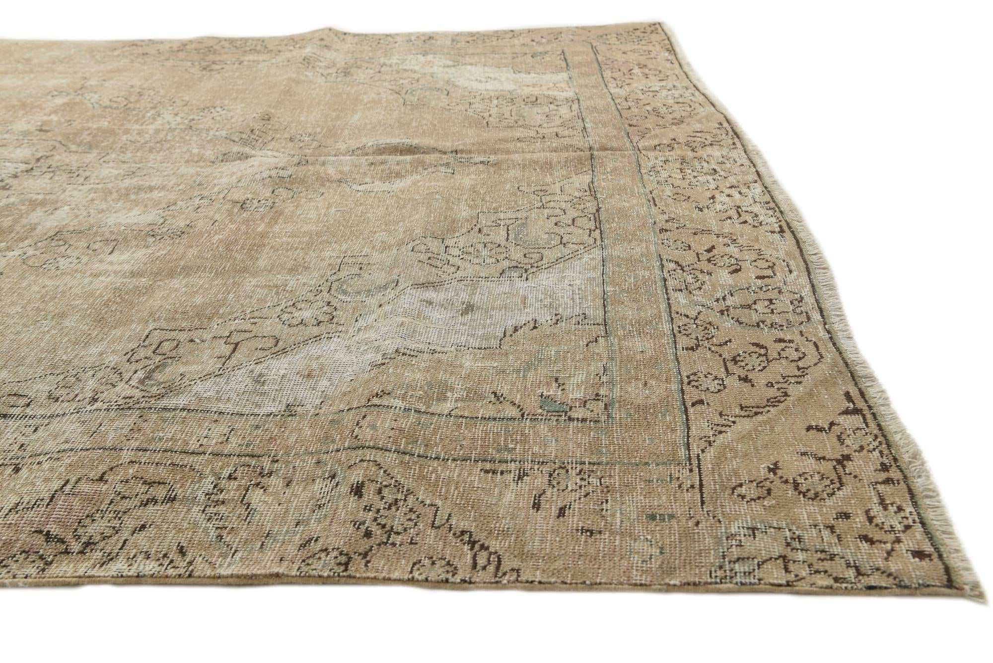 7' 3 x 10' 2 Hand Knotted Ultra Vintage Persian Wool Rug