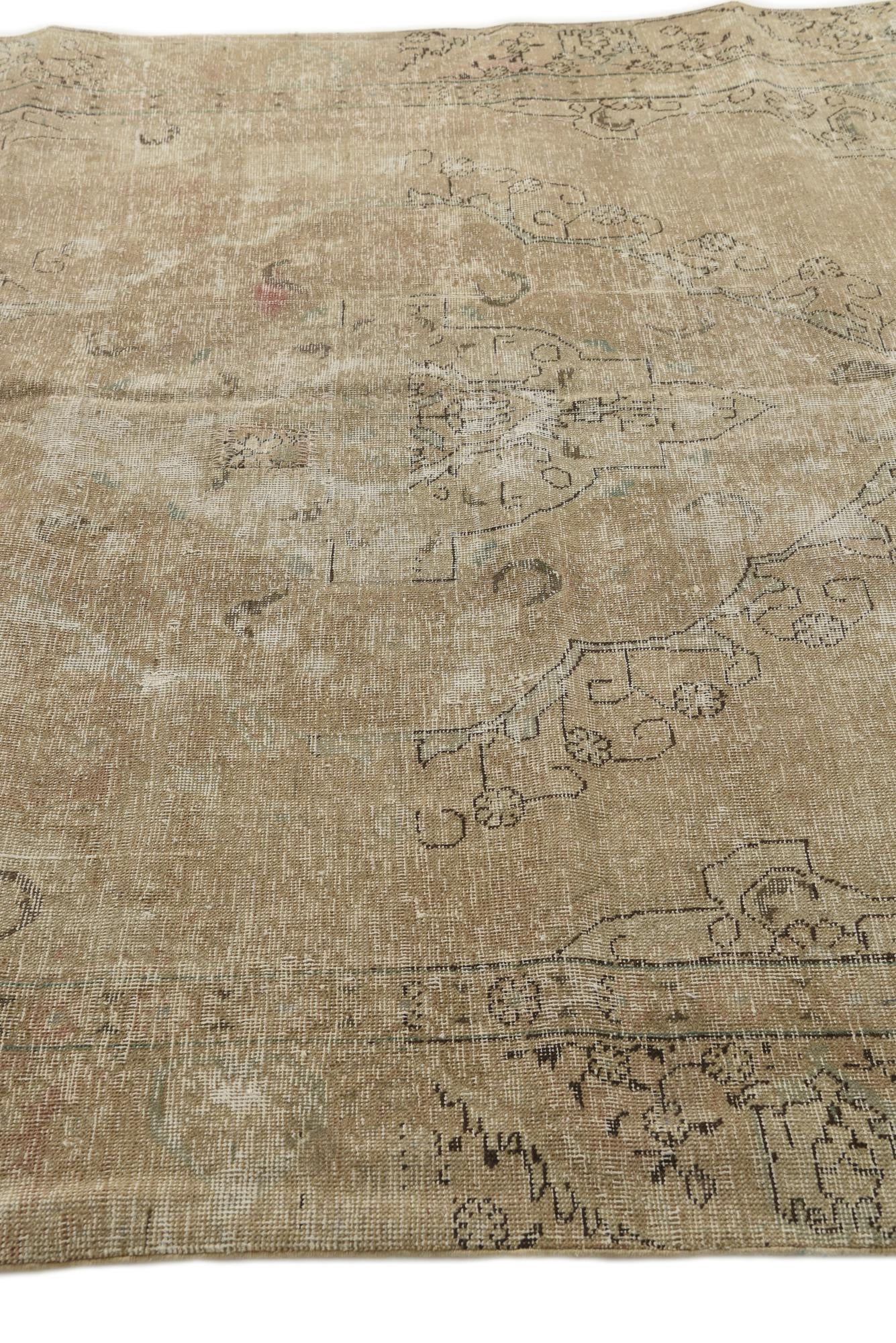 7' 3 x 10' 2 Hand Knotted Ultra Vintage Persian Wool Rug
