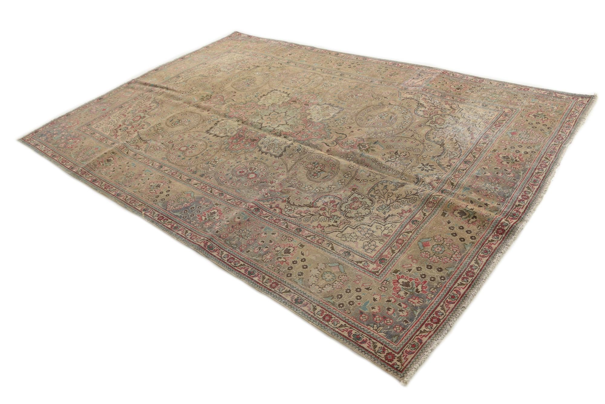 6' 6 x 9' 10 Hand Knotted Ultra Vintage Persian Wool Rug