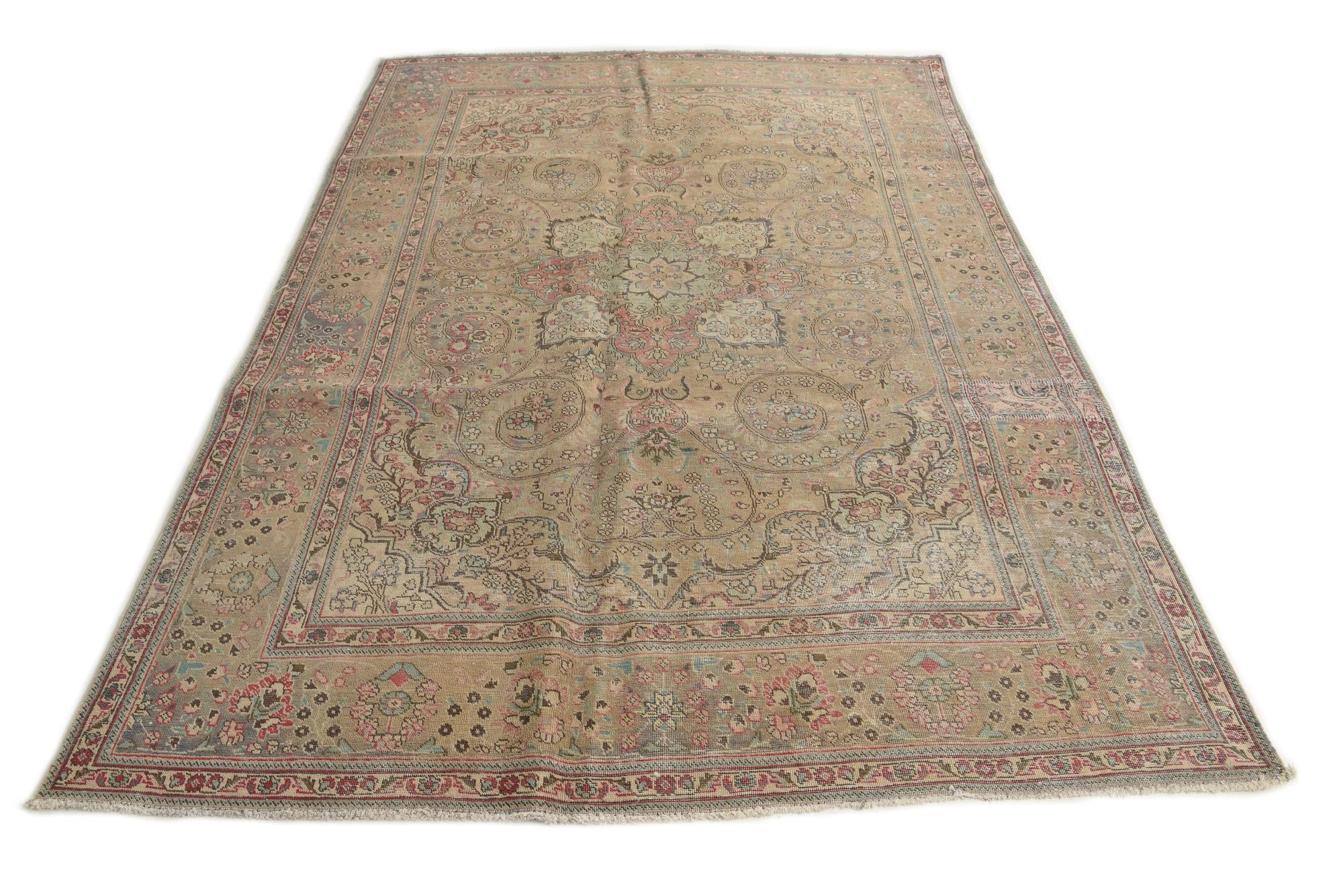 6' 6 x 9' 10 Hand Knotted Ultra Vintage Persian Wool Rug