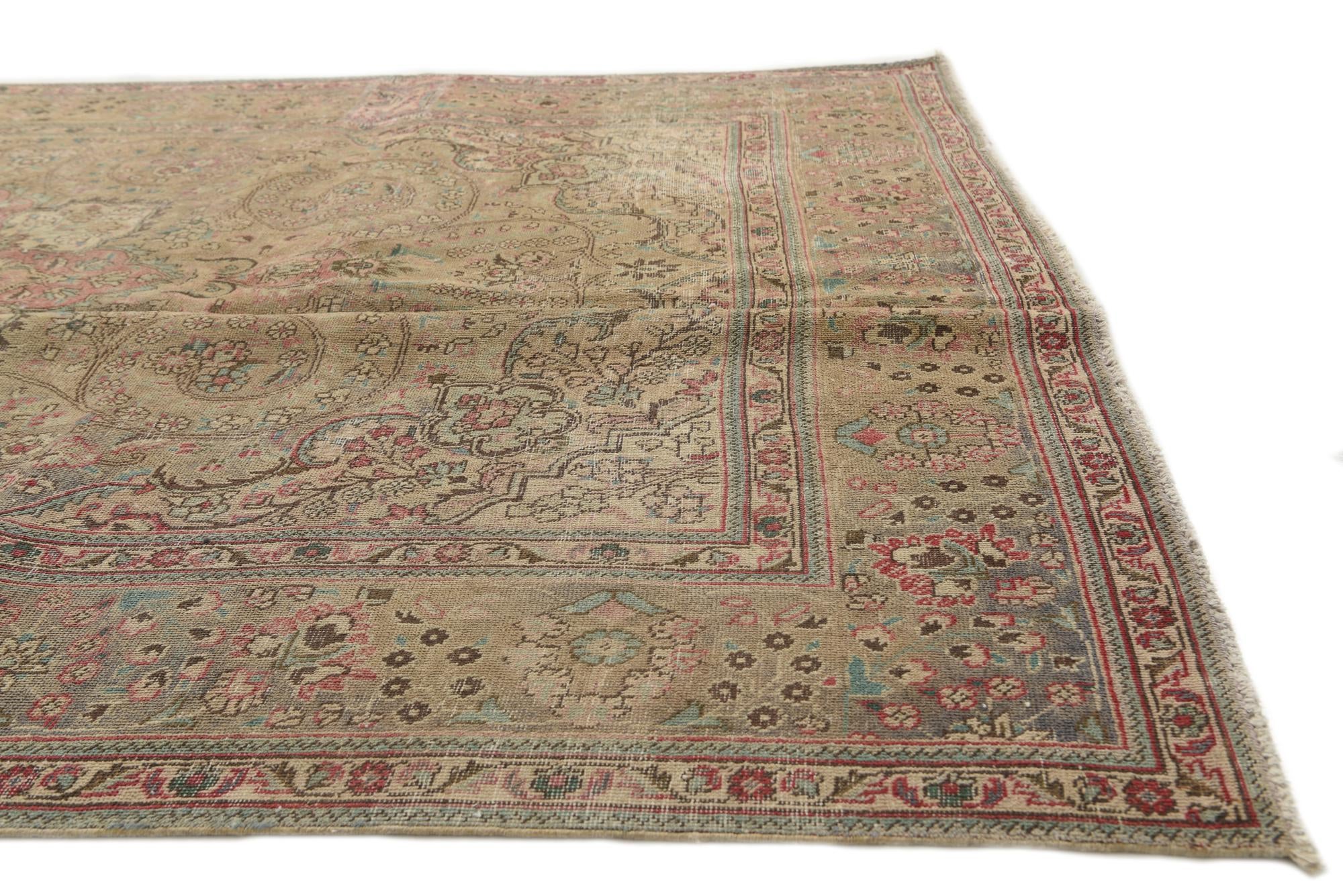 6' 6 x 9' 10 Hand Knotted Ultra Vintage Persian Wool Rug