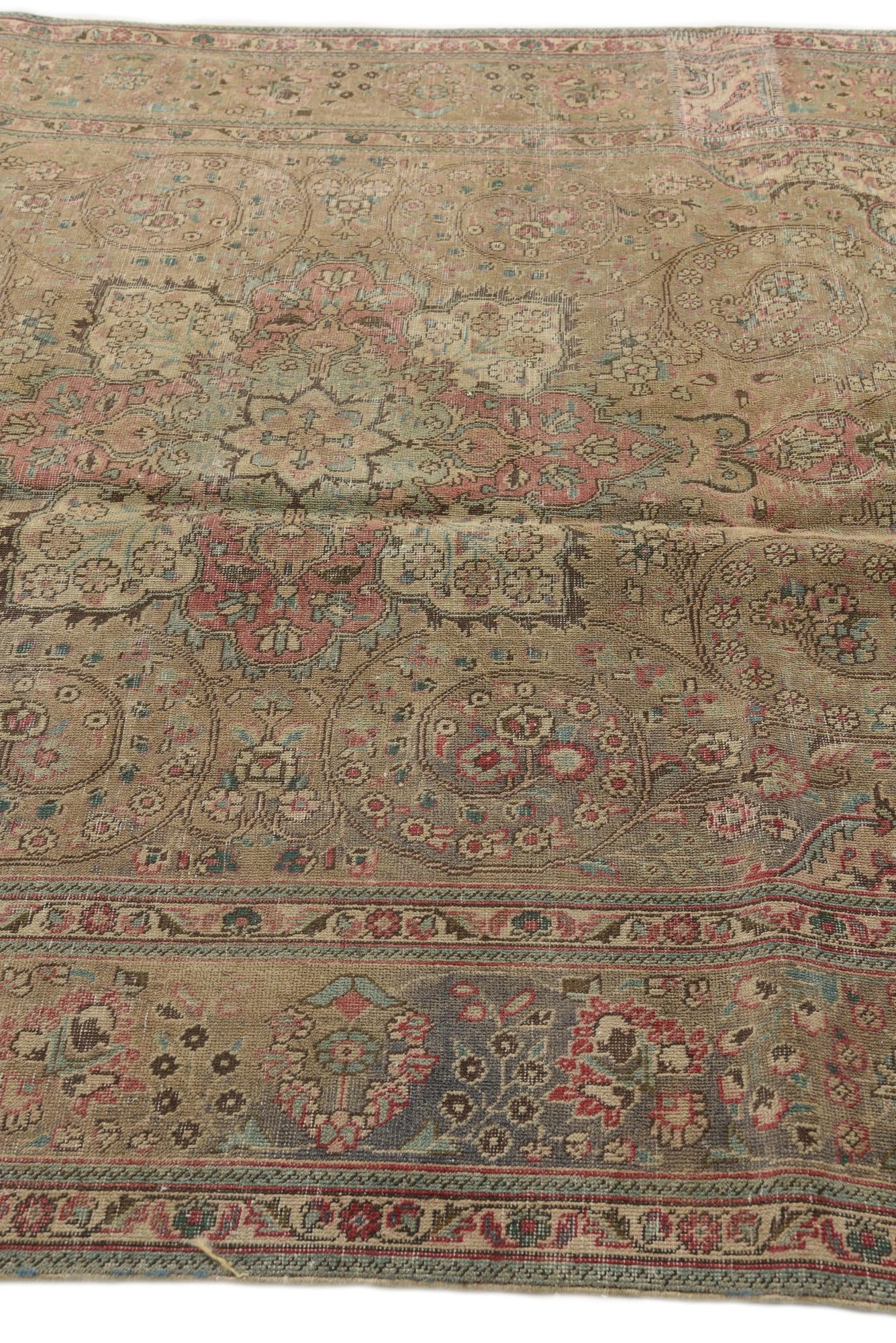 6' 6 x 9' 10 Hand Knotted Ultra Vintage Persian Wool Rug