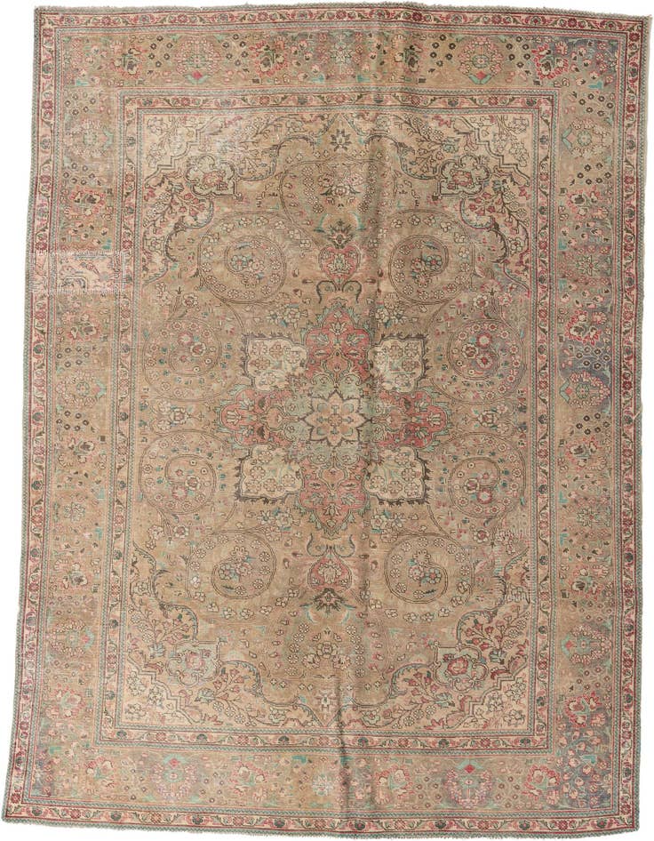 Detail image of 6' 6 x 9' 10 Hand Knotted Ultra Vintage Persian Wool Rug