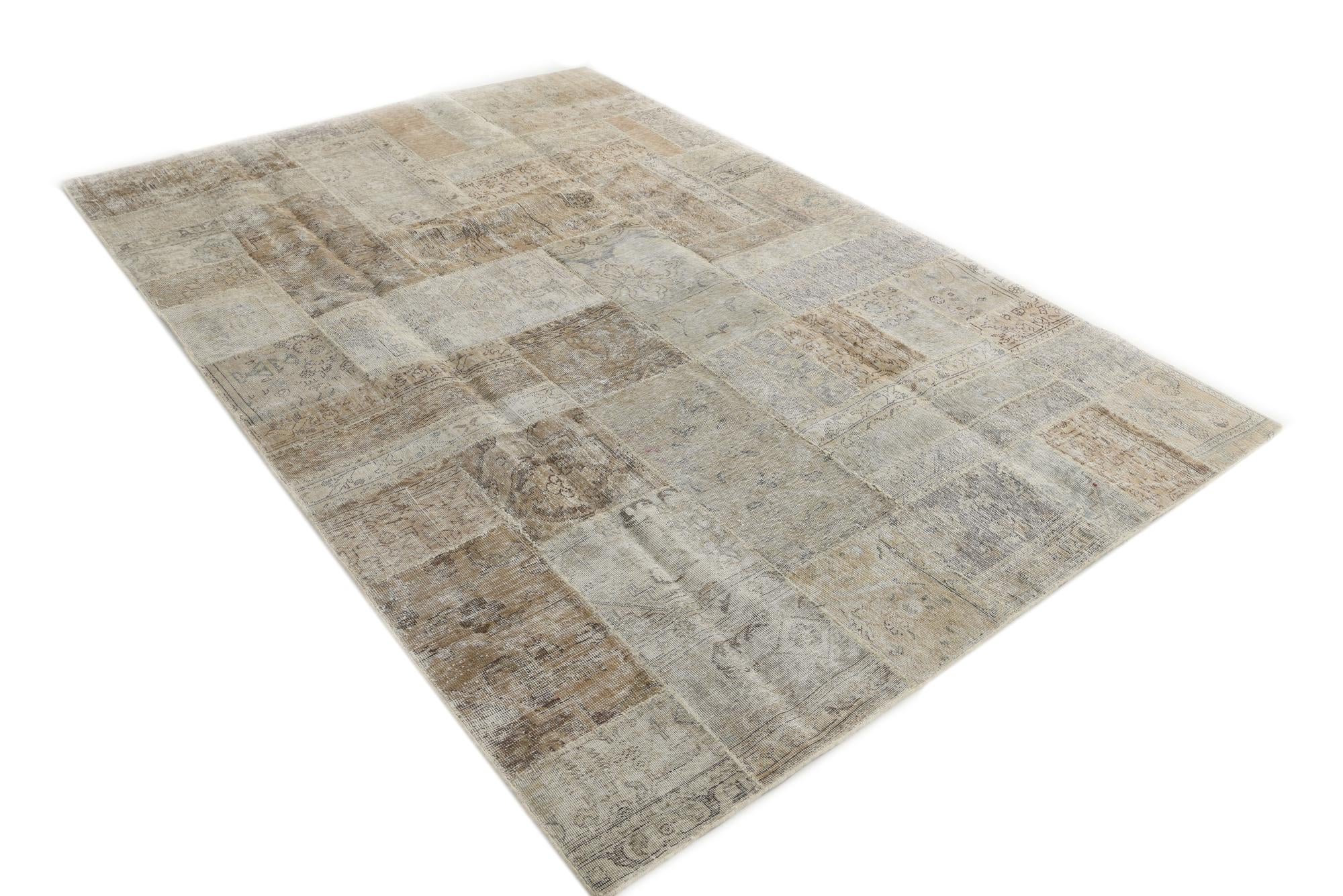 6' 8 x 9' 9 Hand Knotted Ultra Vintage Persian Wool Rug