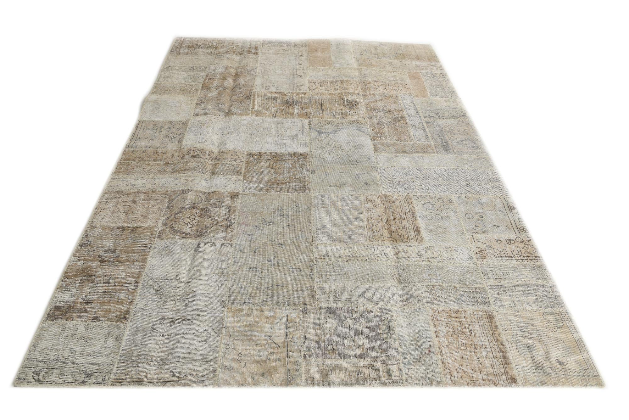 6' 8 x 9' 9 Hand Knotted Ultra Vintage Persian Wool Rug