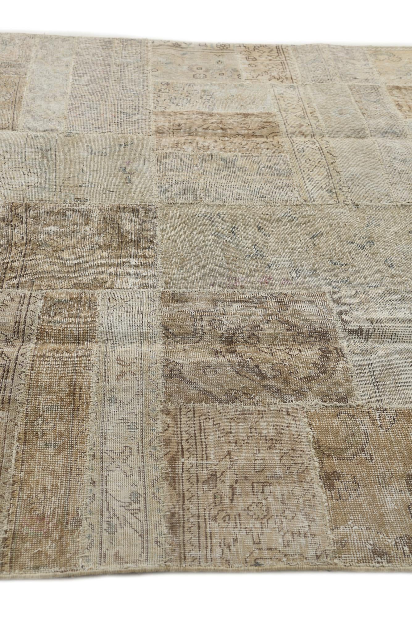 6' 8 x 9' 9 Hand Knotted Ultra Vintage Persian Wool Rug