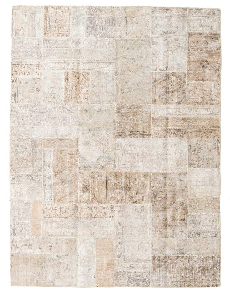 Detail image of 6' 8 x 9' 9 Hand Knotted Ultra Vintage Persian Wool Rug