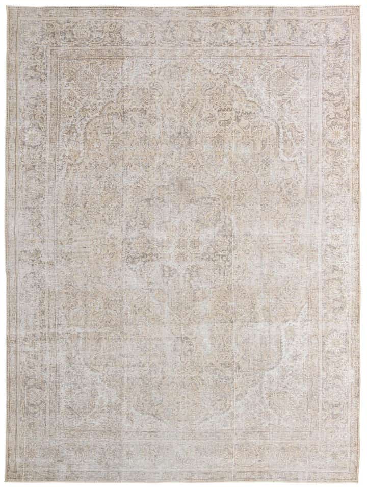 9' 6 x 12' 10 Hand Knotted Ultra Vintage Persian Wool Rug