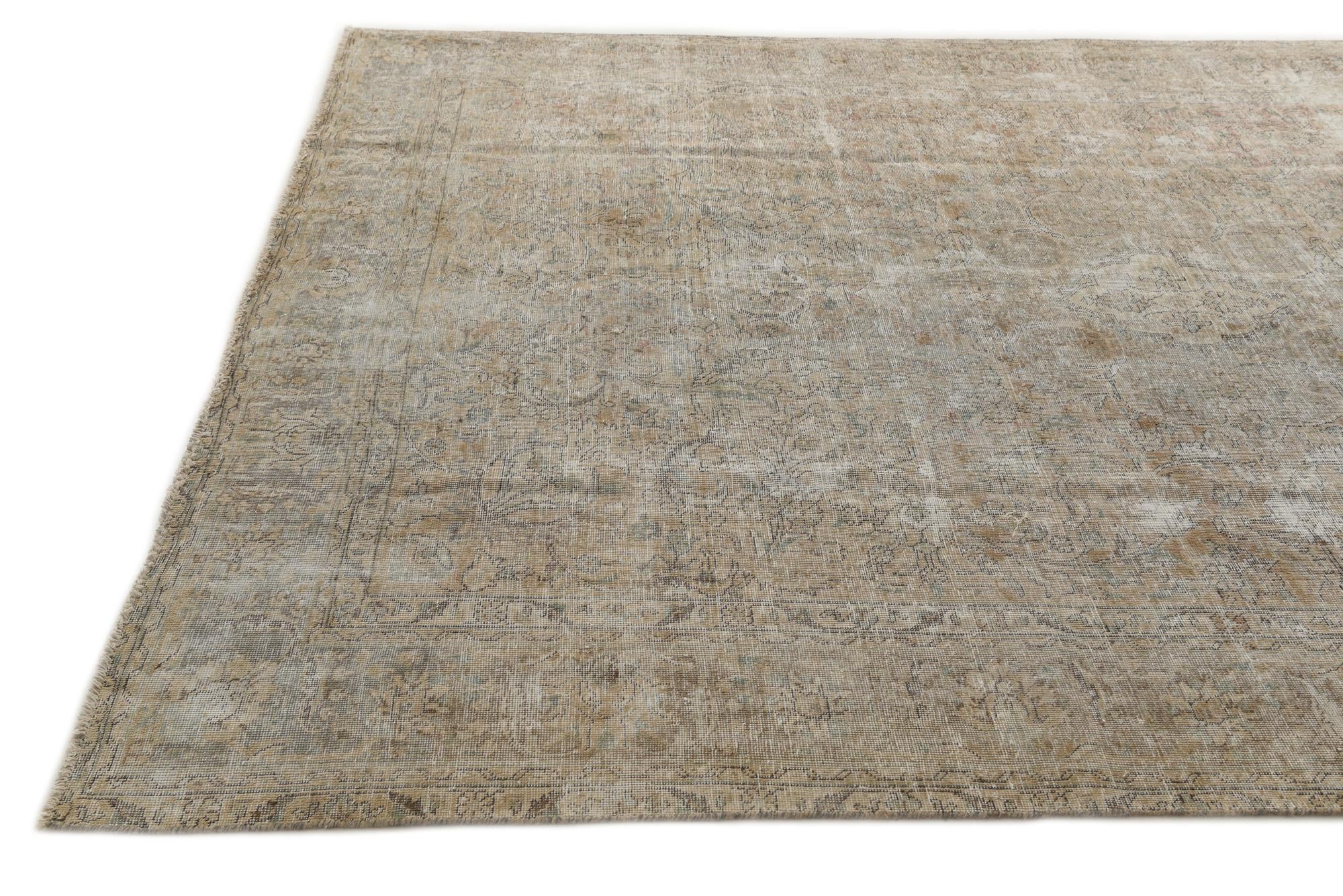 8' x 10' 10 Hand Knotted Ultra Vintage Persian Wool Rug