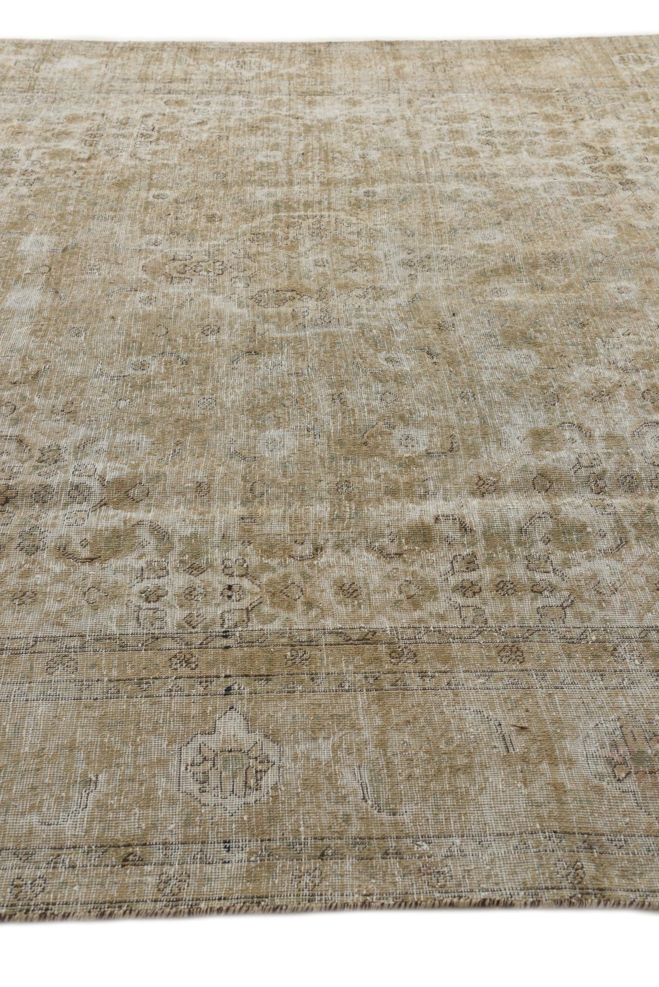 9' x 13' Hand Knotted Ultra Vintage Persian Wool Rug