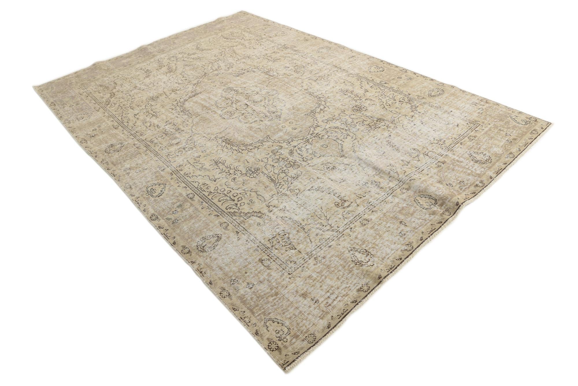 6' 5 x 9' 6 Hand Knotted Ultra Vintage Persian Wool Rug