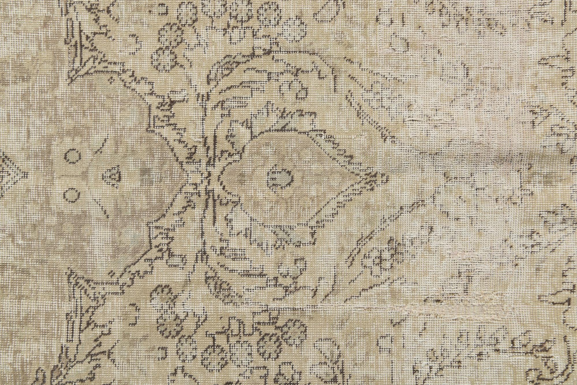 6' 5 x 9' 6 Hand Knotted Ultra Vintage Persian Wool Rug