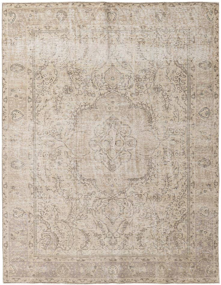 Detail image of 6' 5 x 9' 6 Hand Knotted Ultra Vintage Persian Wool Rug