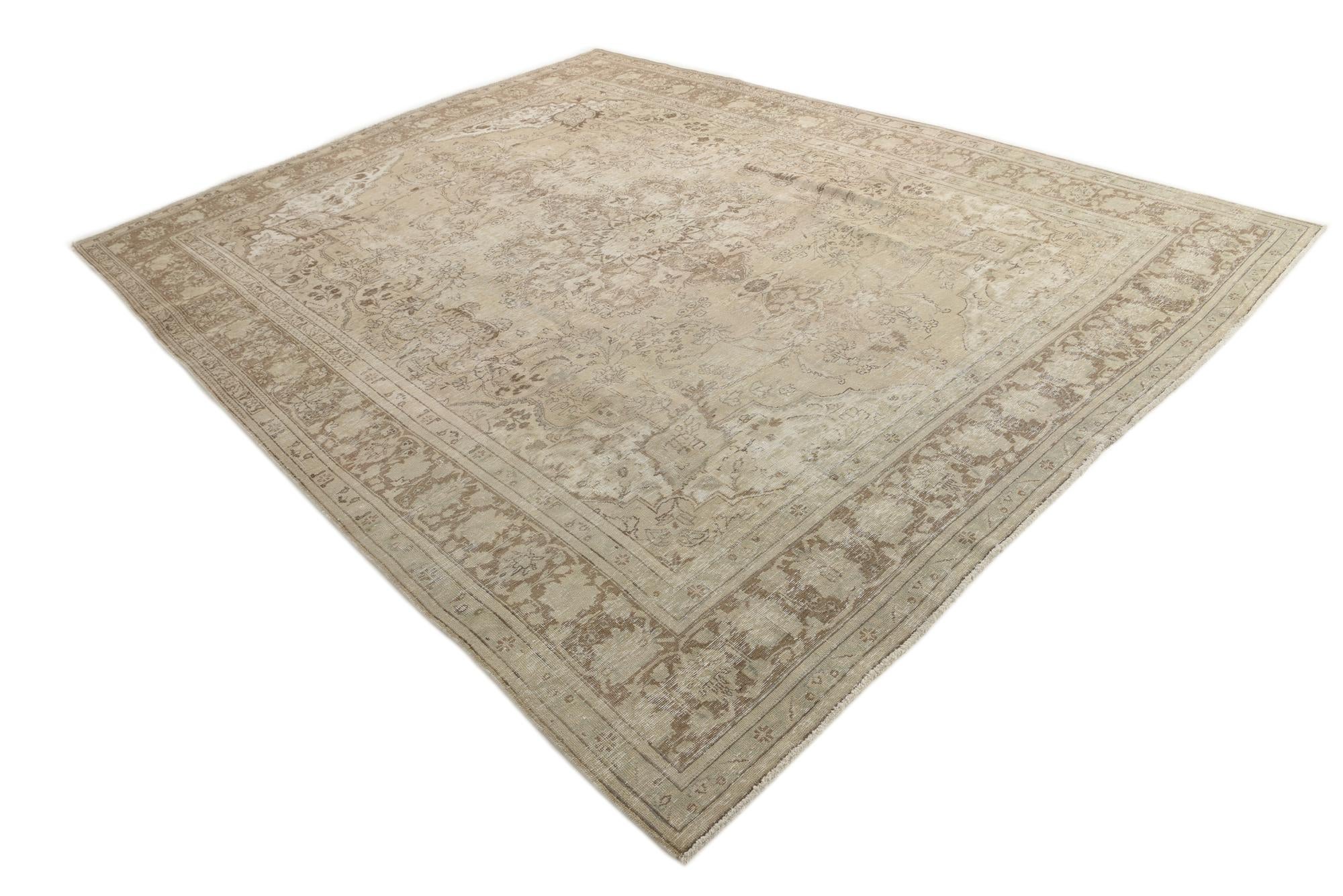 9' 8 x 12' 9 Hand Knotted Ultra Vintage Persian Wool Rug