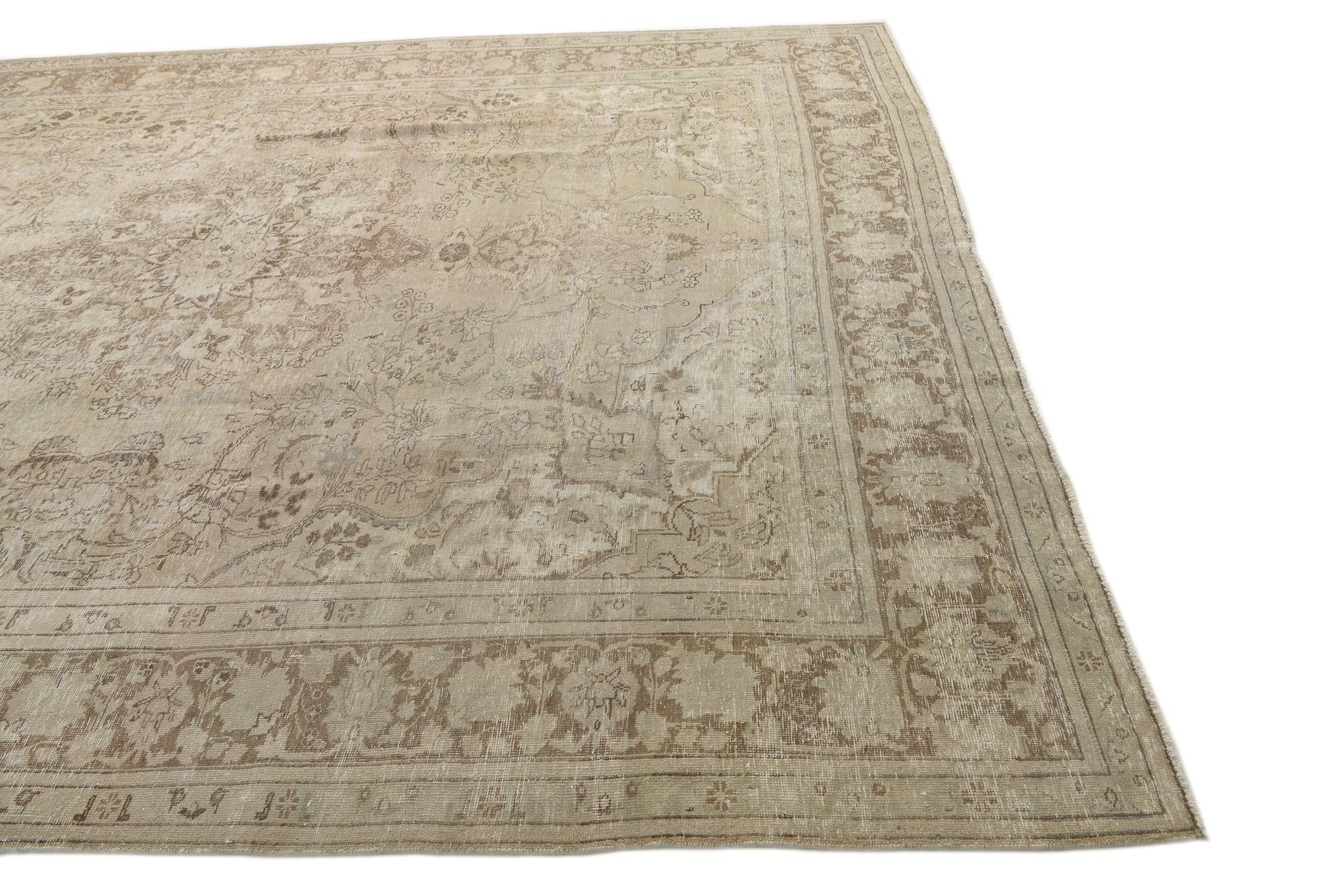 9' 8 x 12' 9 Hand Knotted Ultra Vintage Persian Wool Rug