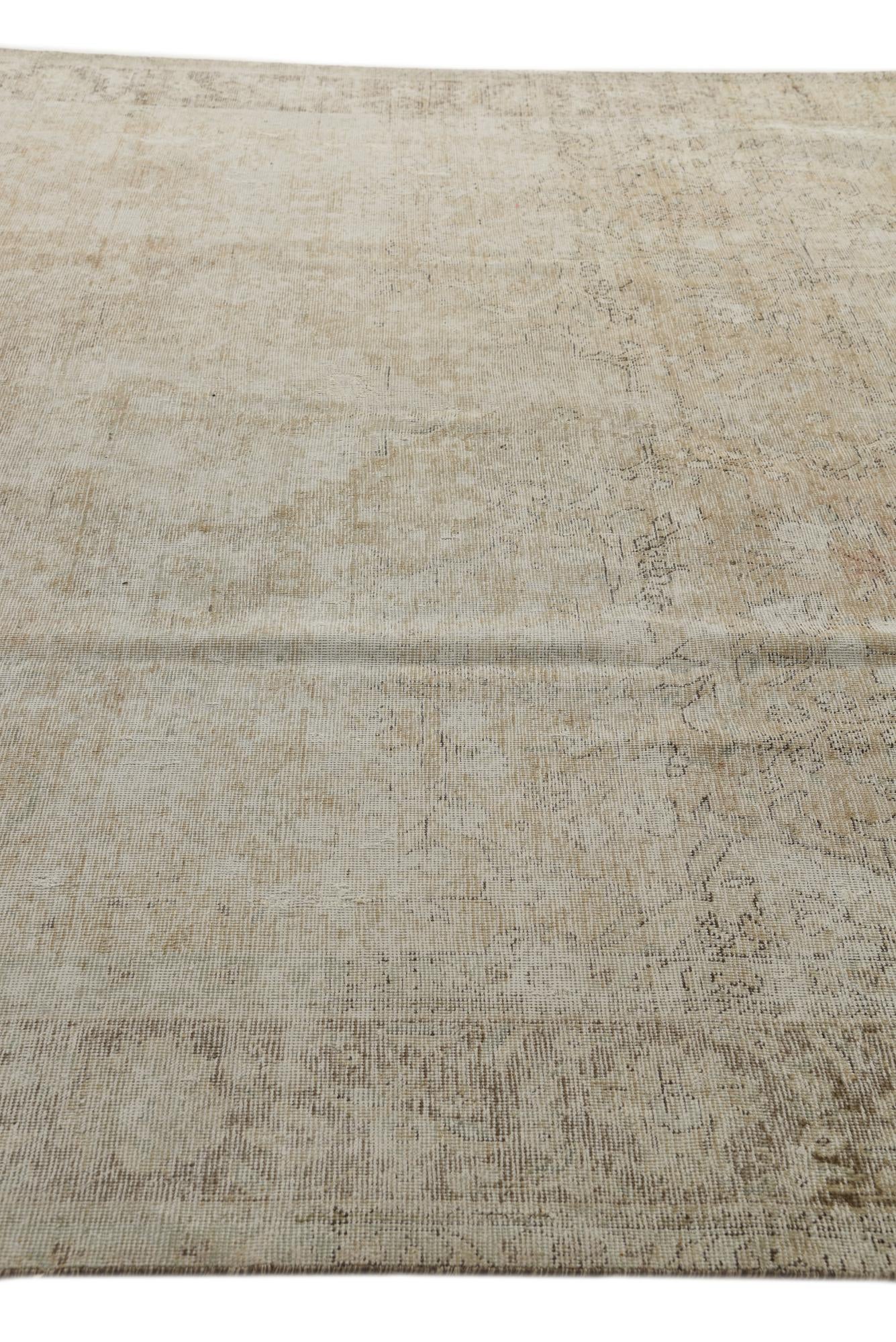 9' 5 x 12' 5 Hand Knotted Ultra Vintage Persian Wool Rug