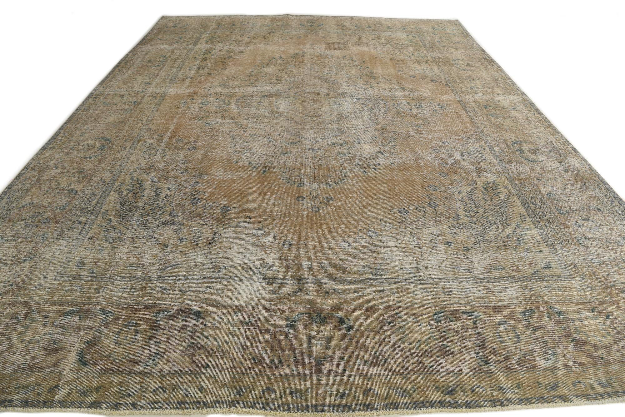 9' 10 x 12' 8 Hand Knotted Ultra Vintage Persian Wool Rug