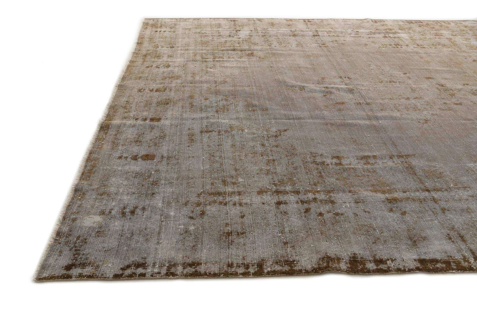 10' 7 x 13' 8 Hand Knotted Ultra Vintage Persian Wool Rug