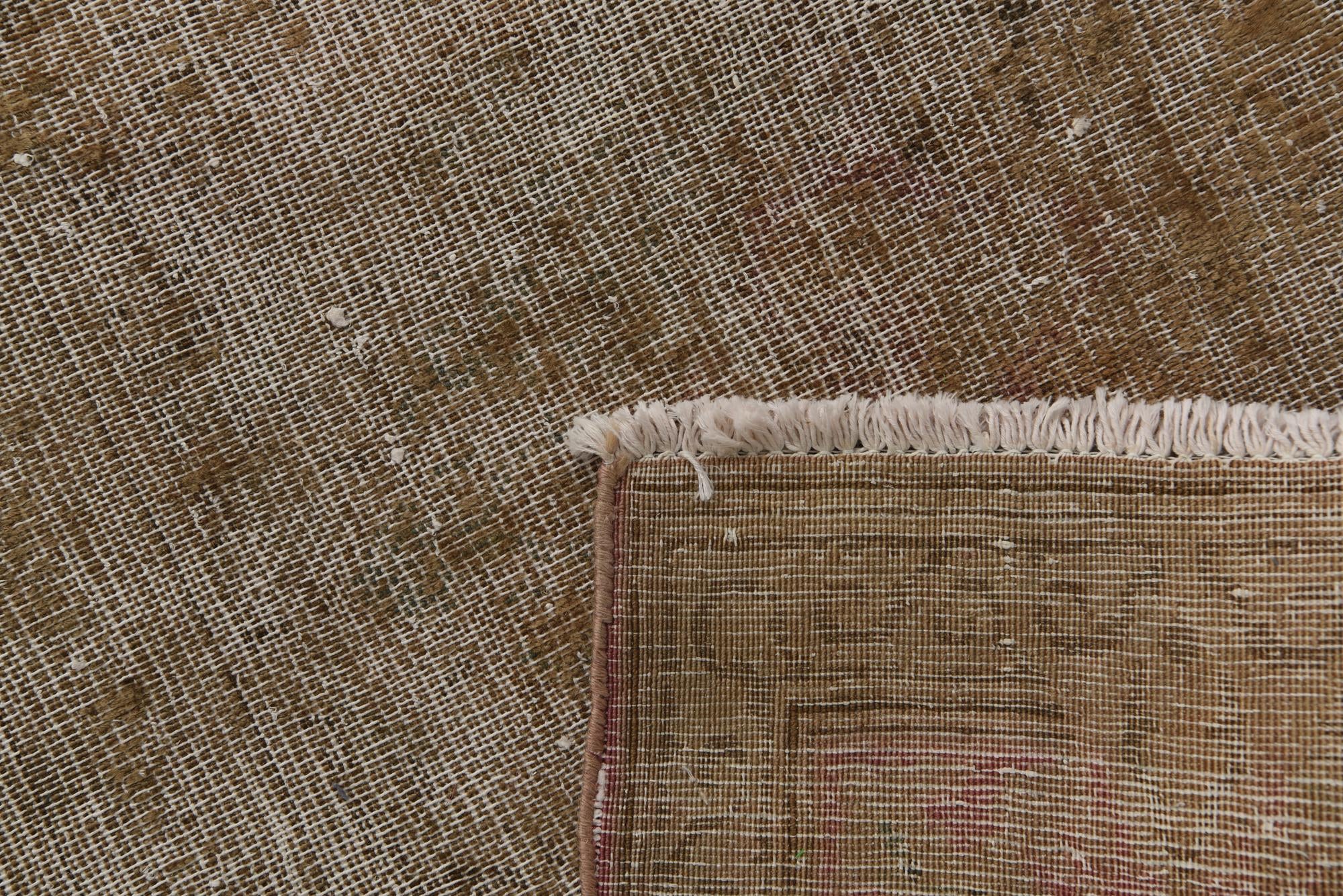 10' 7 x 13' 8 Hand Knotted Ultra Vintage Persian Wool Rug