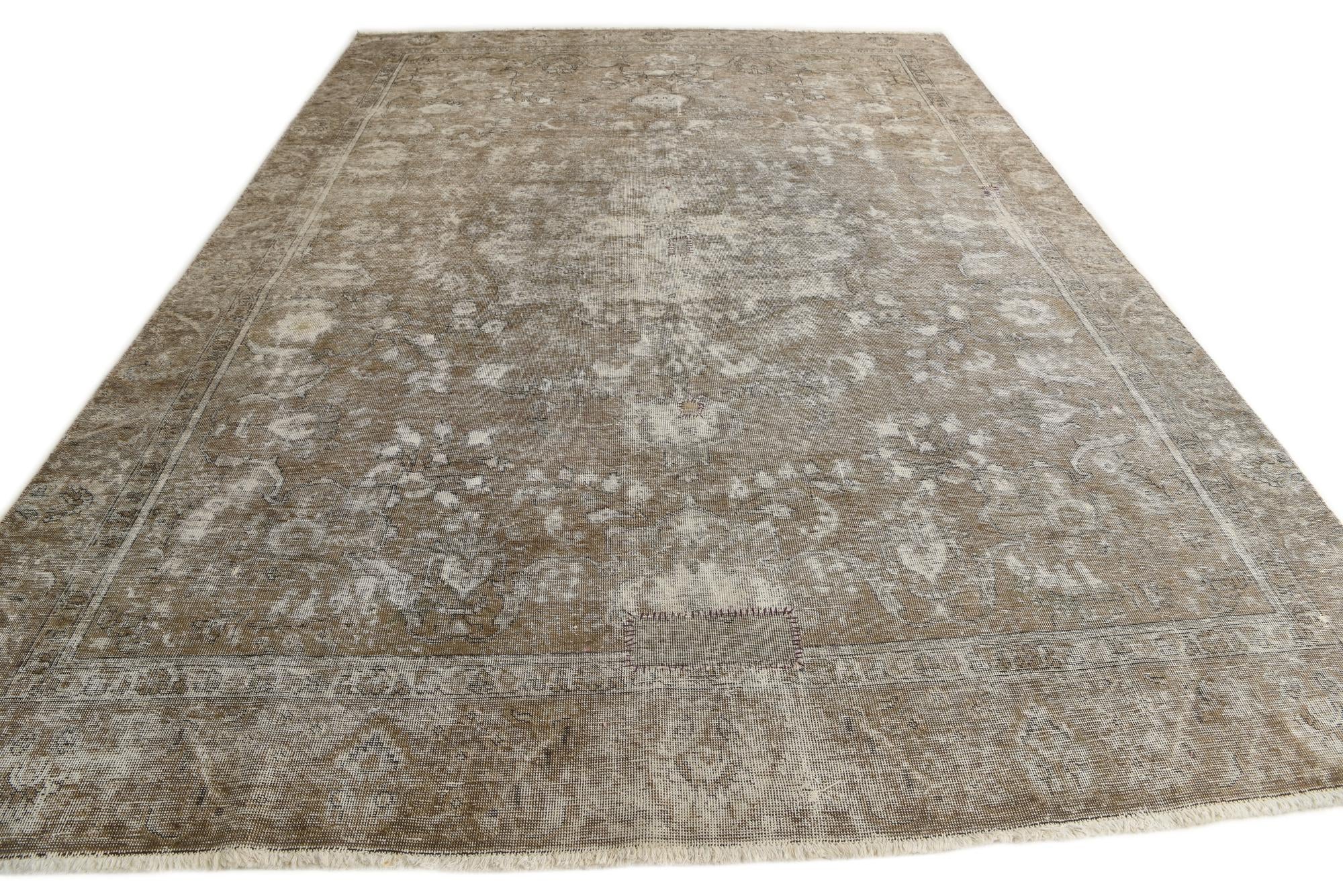 8' 9 x 12' 4 Hand Knotted Ultra Vintage Persian Wool Rug