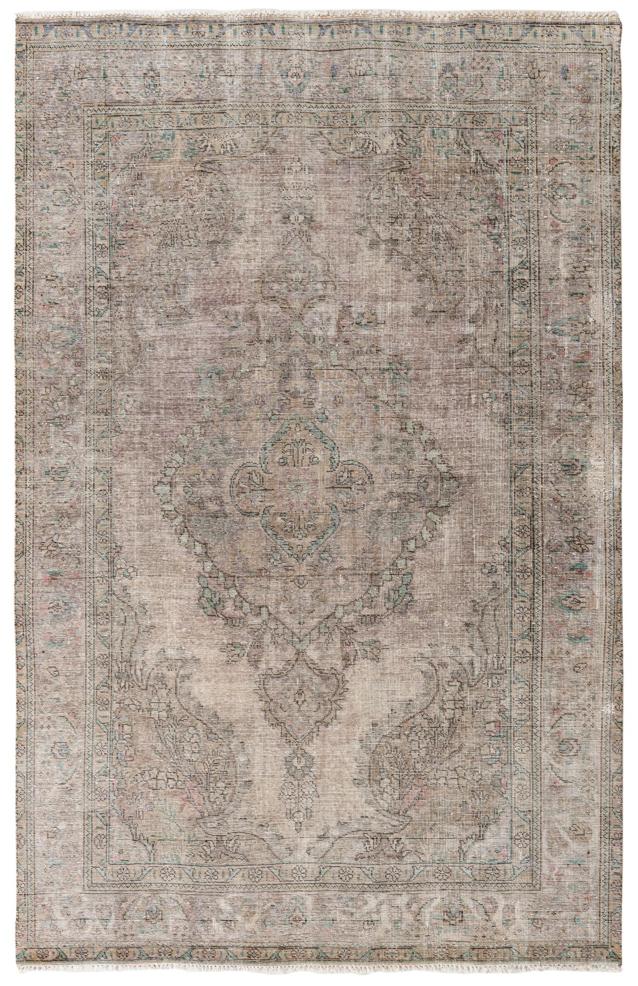 6' 2 x 9' 8 Hand Knotted Ultra Vintage Persian Wool Rug