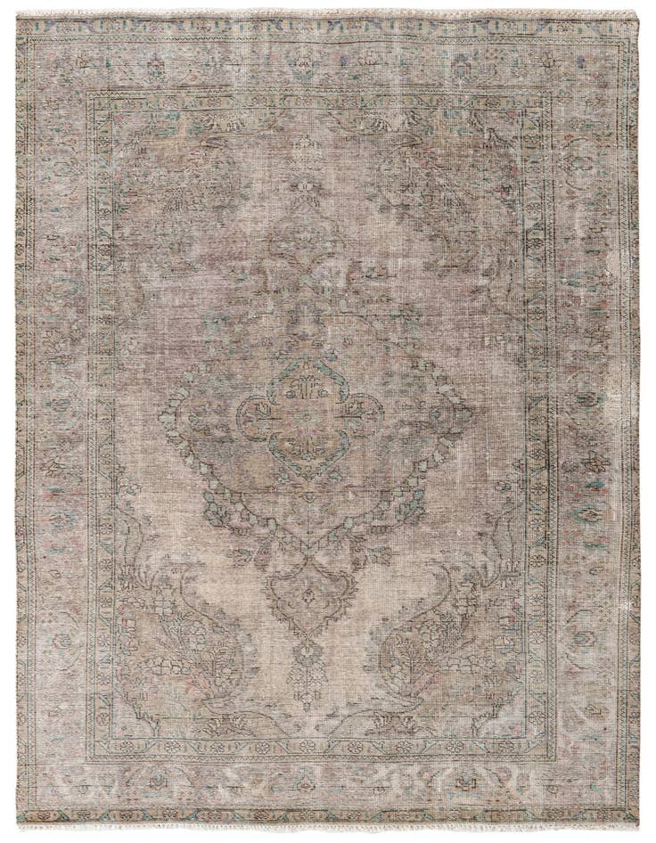 Detail image of 6' 2 x 9' 8 Hand Knotted Ultra Vintage Persian Wool Rug