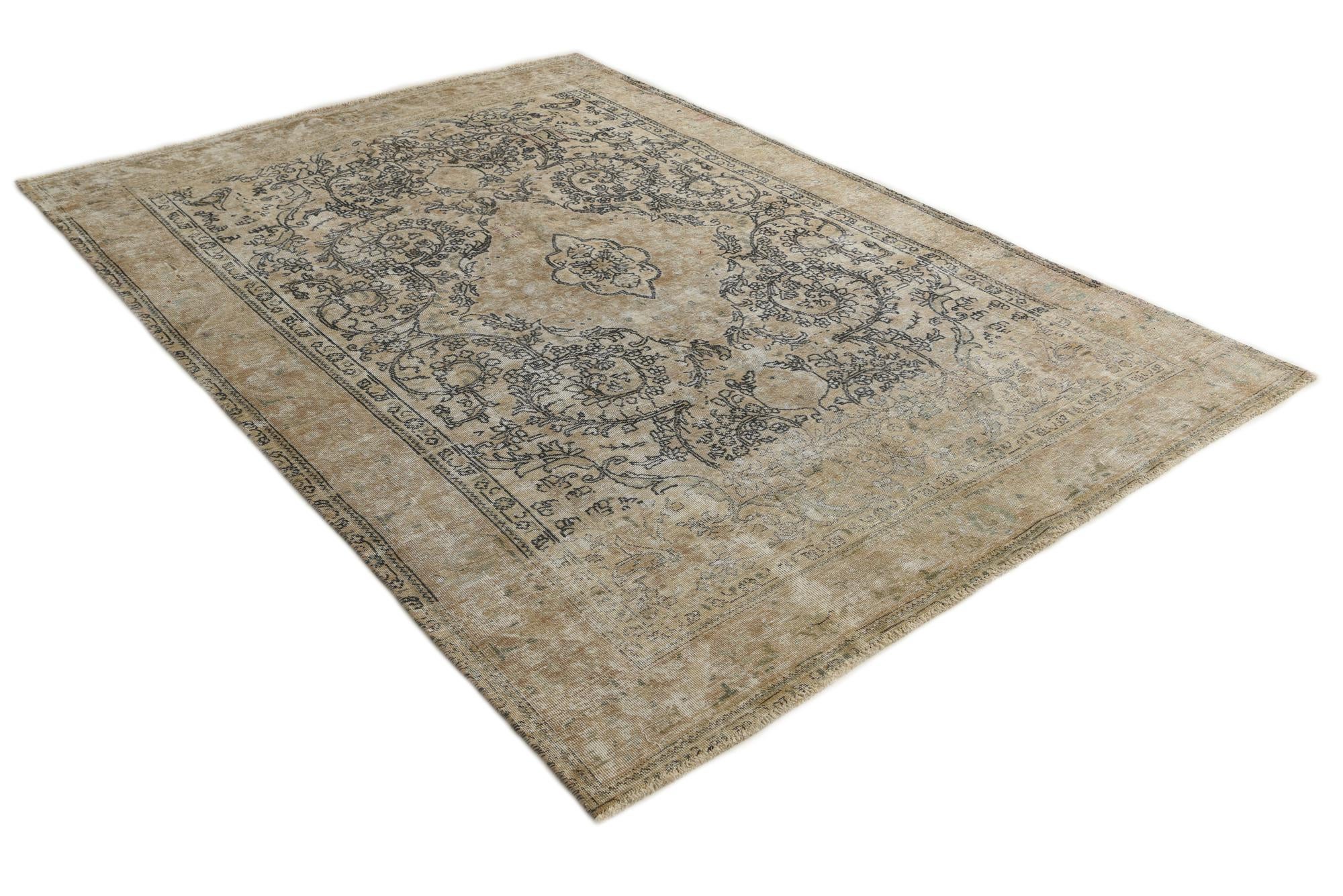 6' 2 x 9' 7 Hand Knotted Ultra Vintage Persian Wool Rug