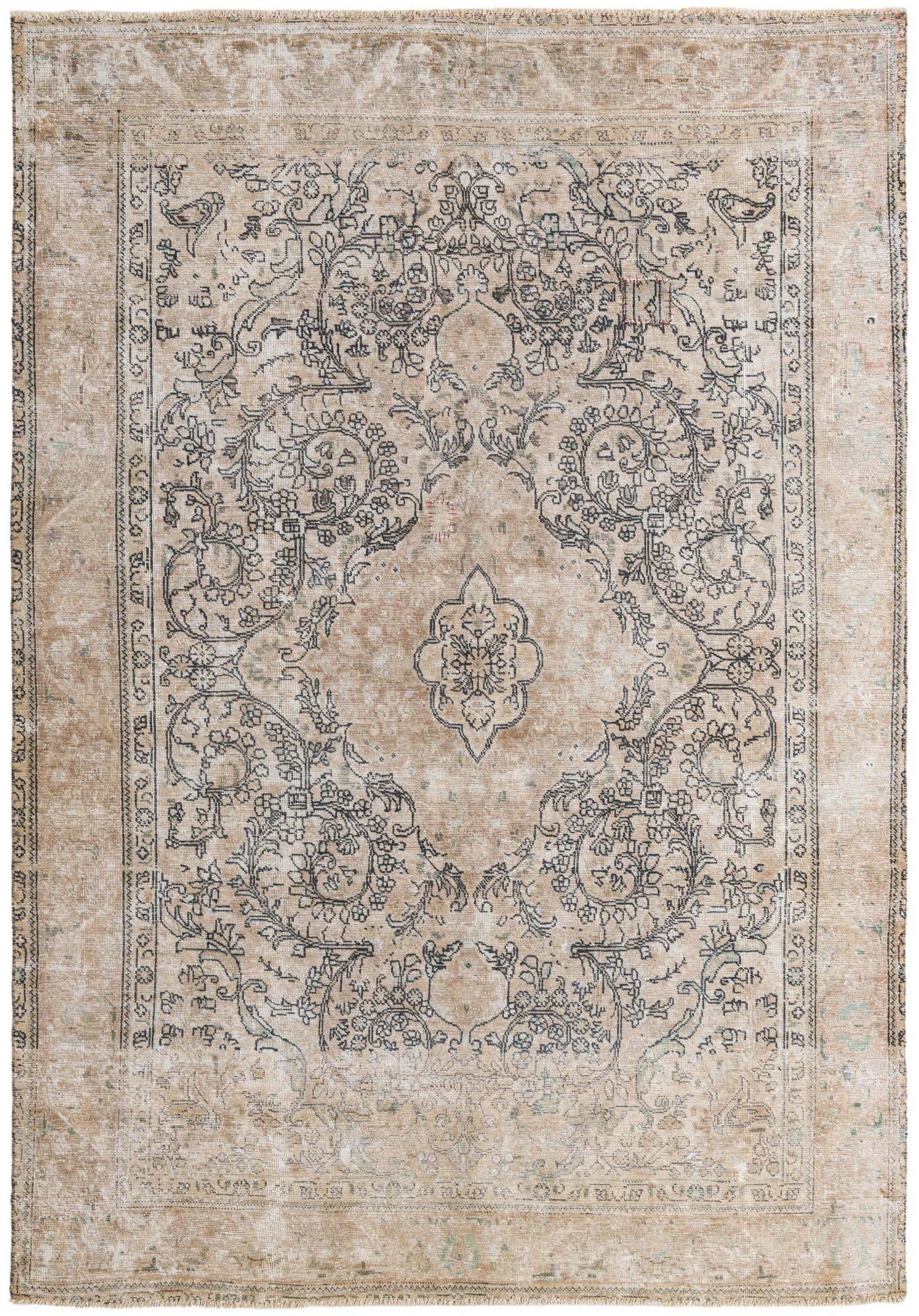 6' 2 x 9' 7 Hand Knotted Ultra Vintage Persian Wool Rug