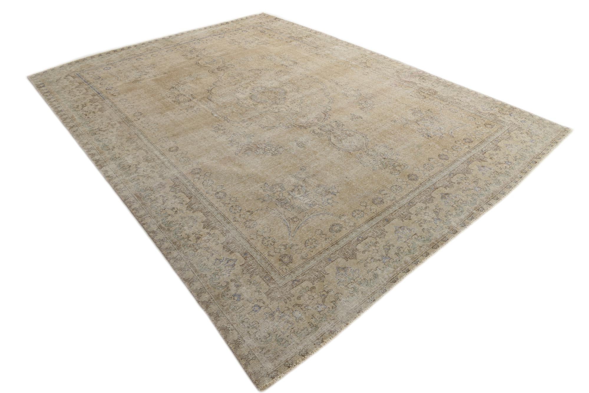 9' 8 x 12' 8 Hand Knotted Ultra Vintage Persian Wool Rug