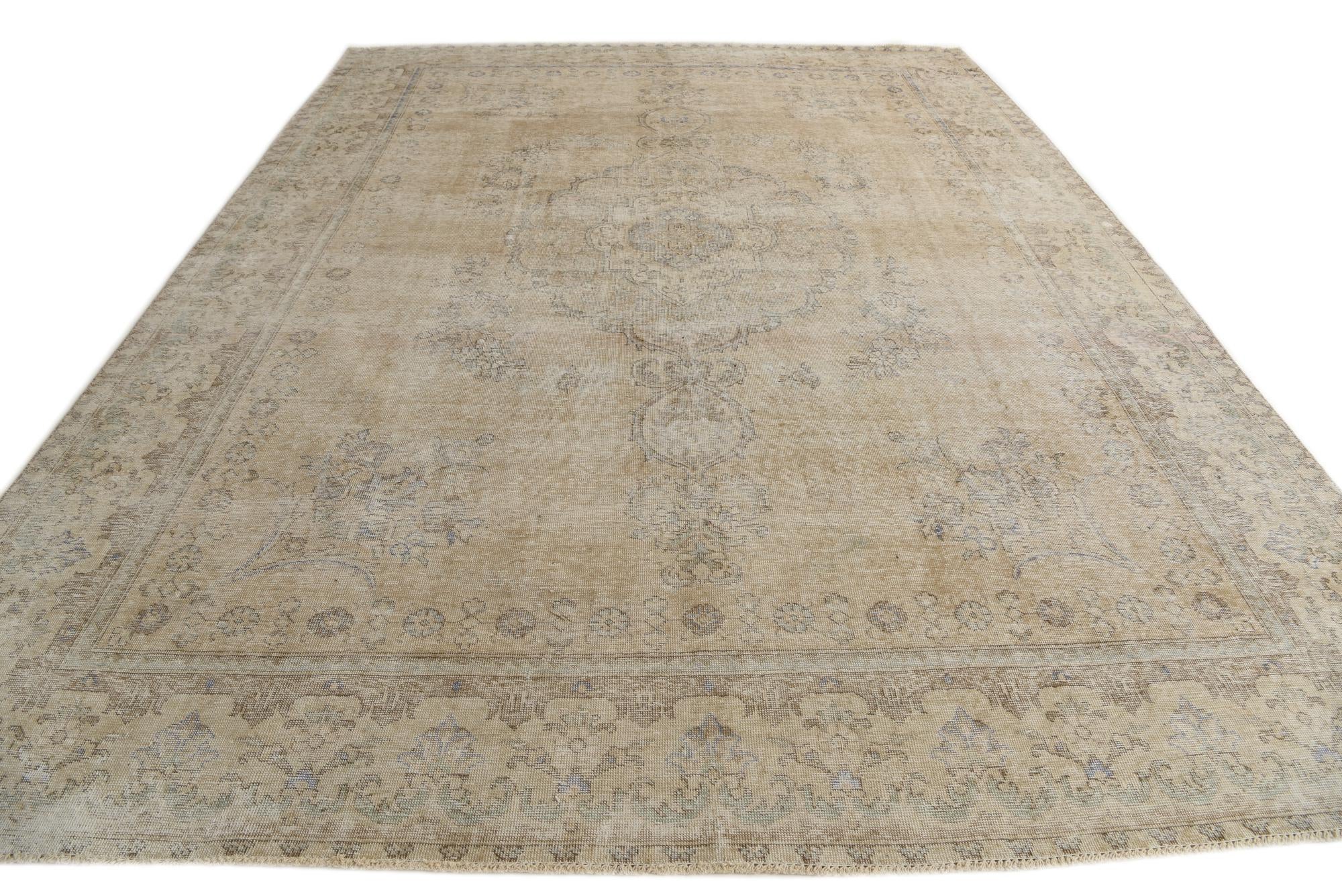 9' 8 x 12' 8 Hand Knotted Ultra Vintage Persian Wool Rug